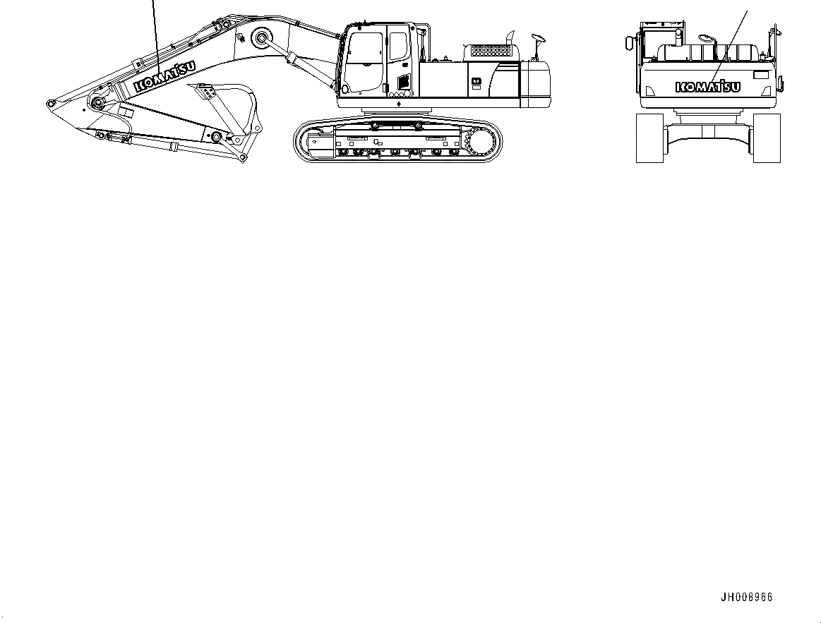 Схема запчастей Komatsu PC300-8M0 - ЛОГОТИП KOMATSU(№8-) KOMATSU ЛОГОТИП