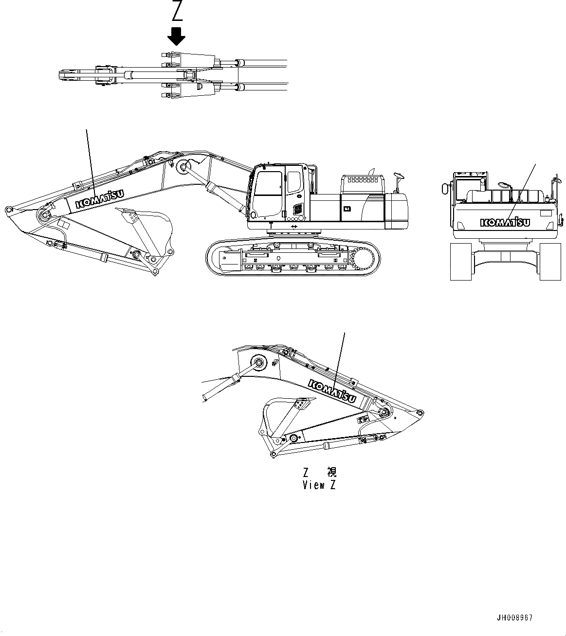 Схема запчастей Komatsu PC300-8M0 - ЛОГОТИП KOMATSU(№8-) KOMATSU ЛОГОТИП, ДОПОЛН.