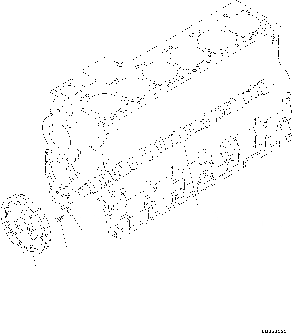 Схема запчастей Komatsu SAA6D114E-3F - РАСПРЕДВАЛ (№87-) РАСПРЕДВАЛ