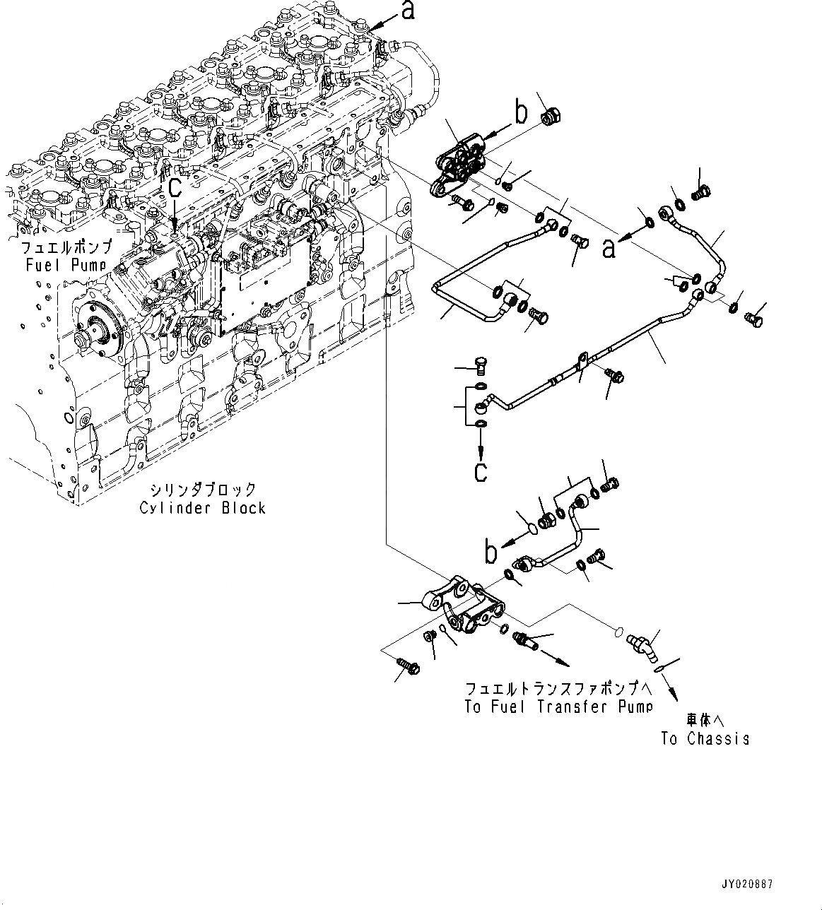 Схема запчастей Komatsu SAA6D114E-3F - ТОПЛИВОПРОВОД. (№87-) ТОПЛИВОПРОВОД.
