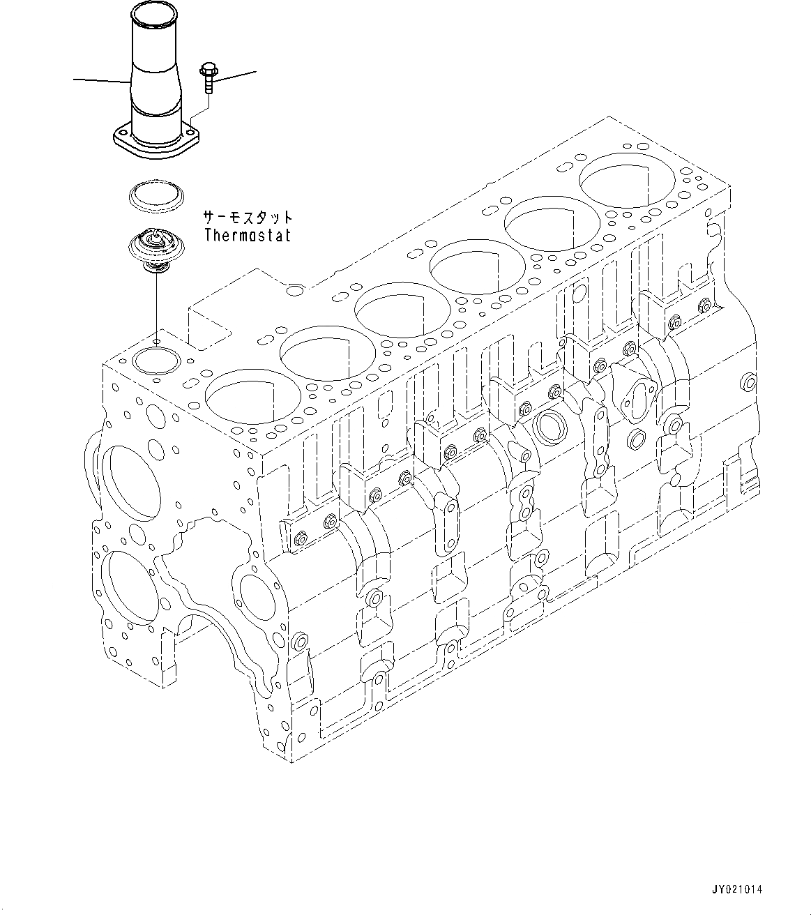 Схема запчастей Komatsu SAA6D114E-3F - ВОДН. ВЫПУСКН. СОЕДИН-Е (№87-) ВОДН. ВЫПУСКН. СОЕДИН-Е