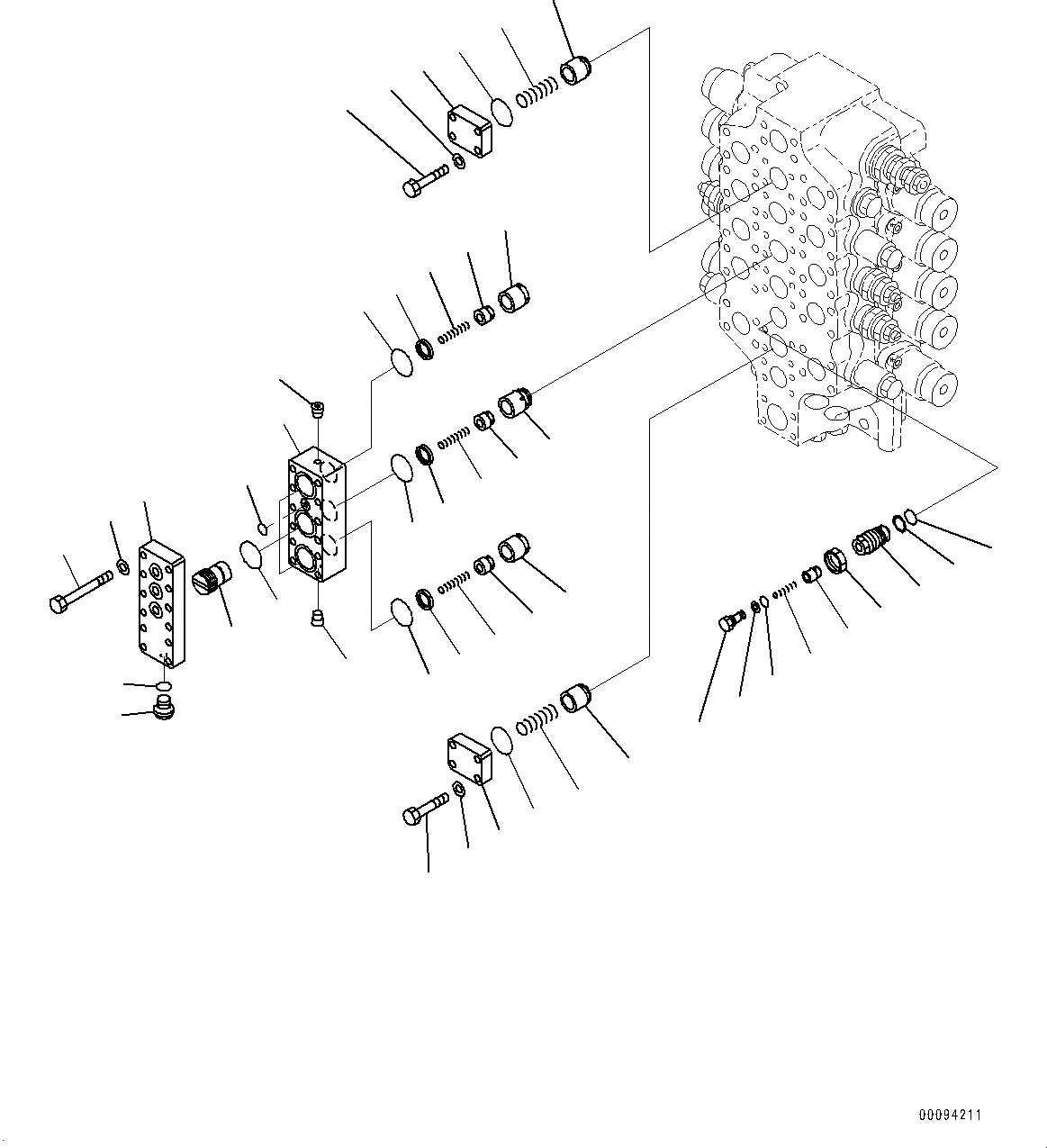 Схема запчастей Komatsu PC800LC-8R1 - УПРАВЛЯЮЩ. КЛАПАН, 5-СЕКЦИОНН. (/) (№7-) УПРАВЛЯЮЩ. КЛАПАН