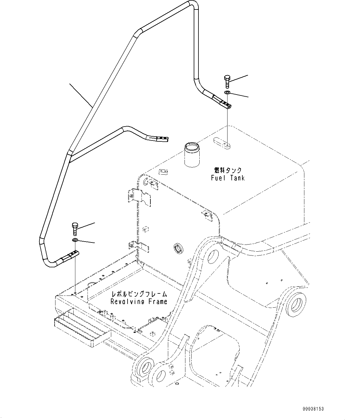 Схема запчастей Komatsu PC350-8M0 - ПОРУЧНИ(№8-) HANDRAIL