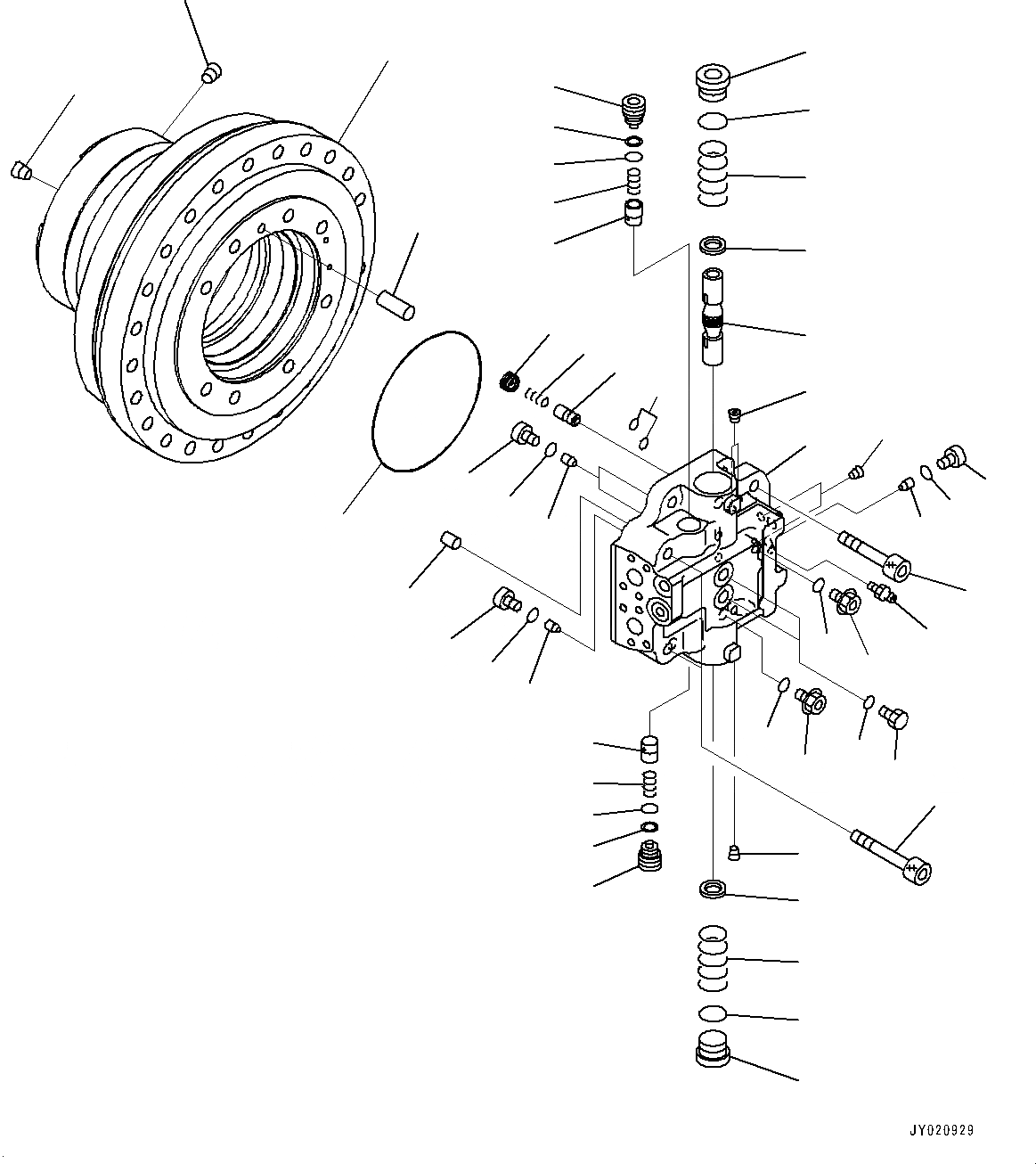 Схема запчастей Komatsu PC350-8M0 - МОТОР ХОДА И КОНЕЧНАЯ ПЕРЕДАЧА, МОТОР ХОДА , ПРАВ. (/) (№8-) МОТОР ХОДА И КОНЕЧНАЯ ПЕРЕДАЧА