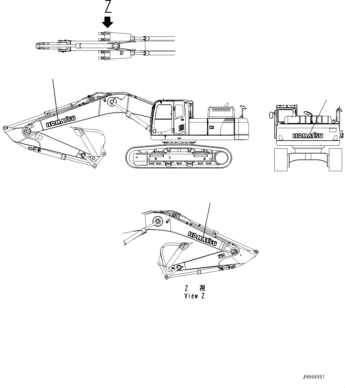 Схема запчастей Komatsu PC350-8M0 - ЛОГОТИП KOMATSU(№8-) KOMATSU ЛОГОТИП, ДОПОЛН.