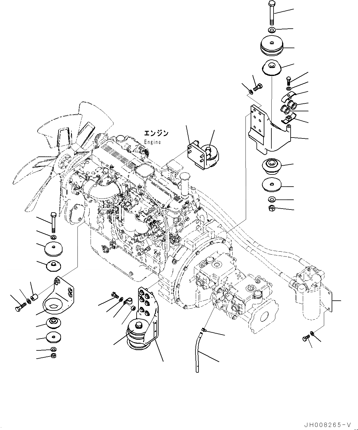 Схема запчастей Komatsu PC350LC-8M0 - КРЕПЛЕНИЕ ДВИГАТЕЛЯ (№8-) КРЕПЛЕНИЕ ДВИГАТЕЛЯ