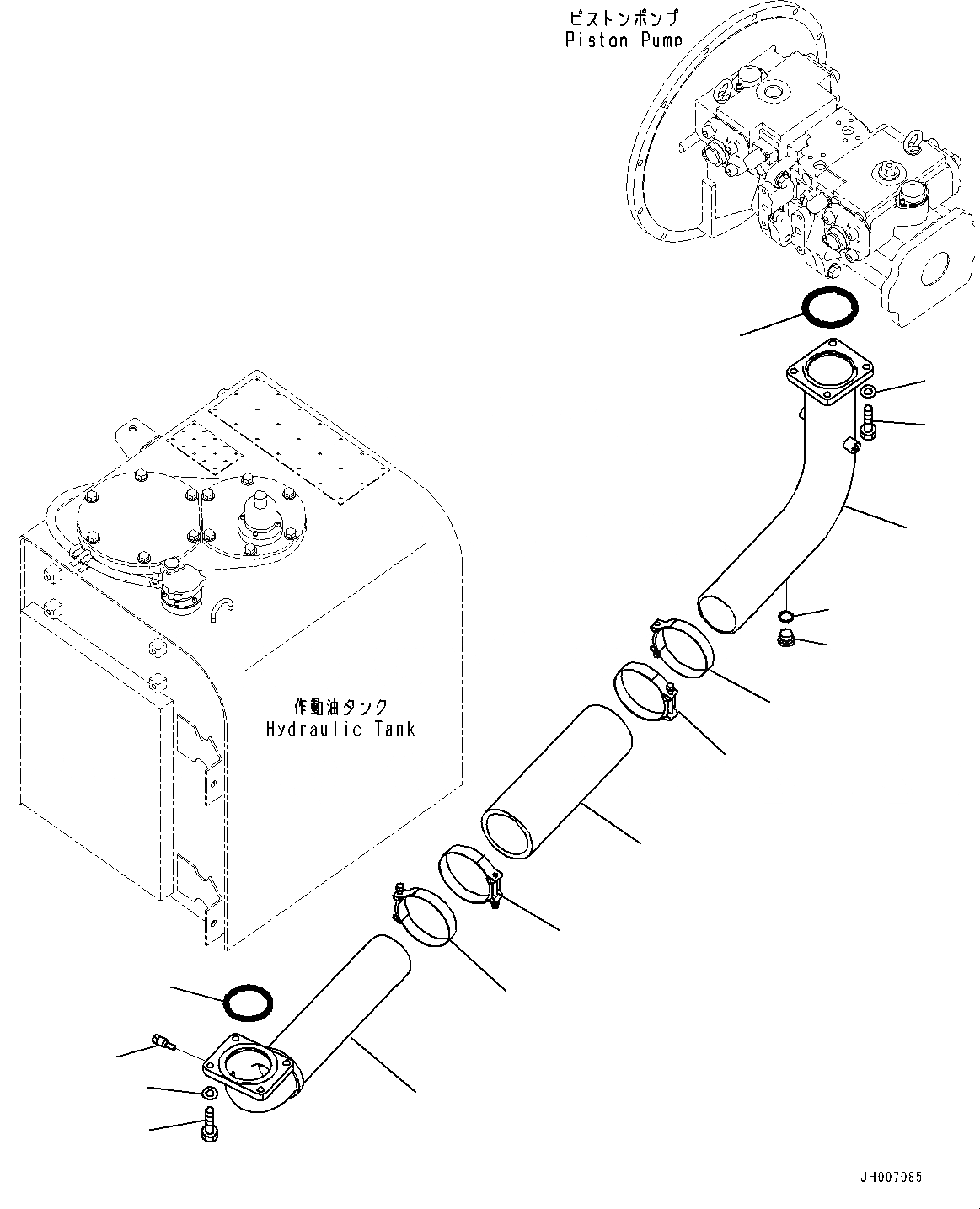 Схема запчастей Komatsu PC350LC-8M0 - ВСАСЫВ. ТРУБЫ (№8-) ВСАСЫВ. ТРУБЫ