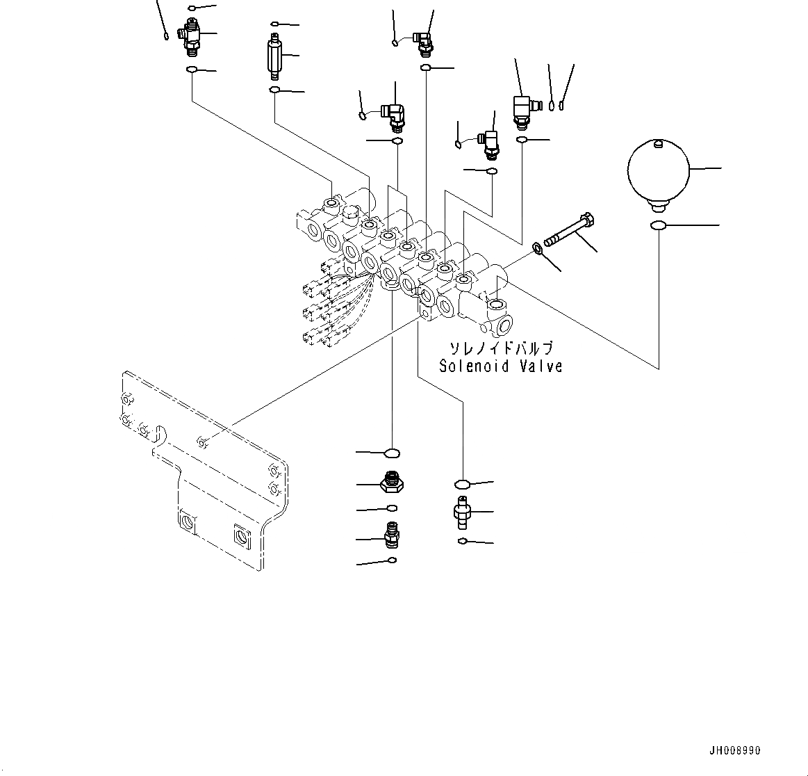Схема запчастей Komatsu PC350LC-8M0 - СОЛЕНОИДНЫЙ КЛАПАН, СОЛЕНОИДНЫЙ КЛАПАН КОМПОНЕНТЫ (№8-) СОЛЕНОИДНЫЙ КЛАПАН