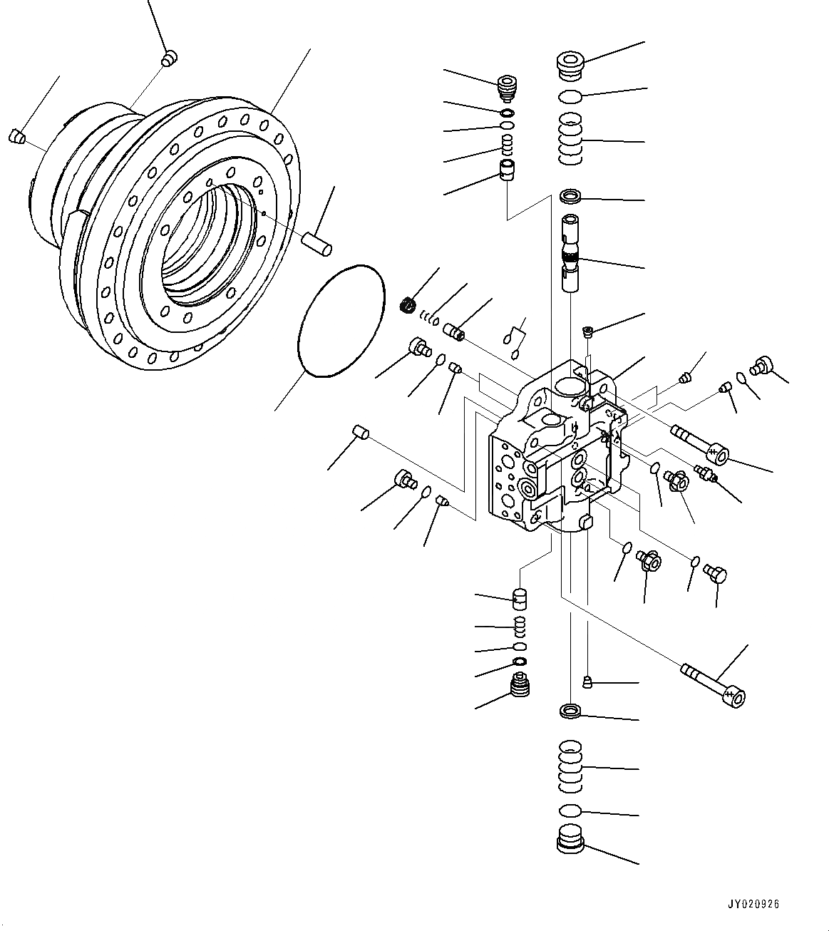 Схема запчастей Komatsu PC350LC-8M0 - МОТОР ХОДА И КОНЕЧНАЯ ПЕРЕДАЧА, МОТОР ХОДА , ЛЕВ. (/) (№8-) МОТОР ХОДА И КОНЕЧНАЯ ПЕРЕДАЧА