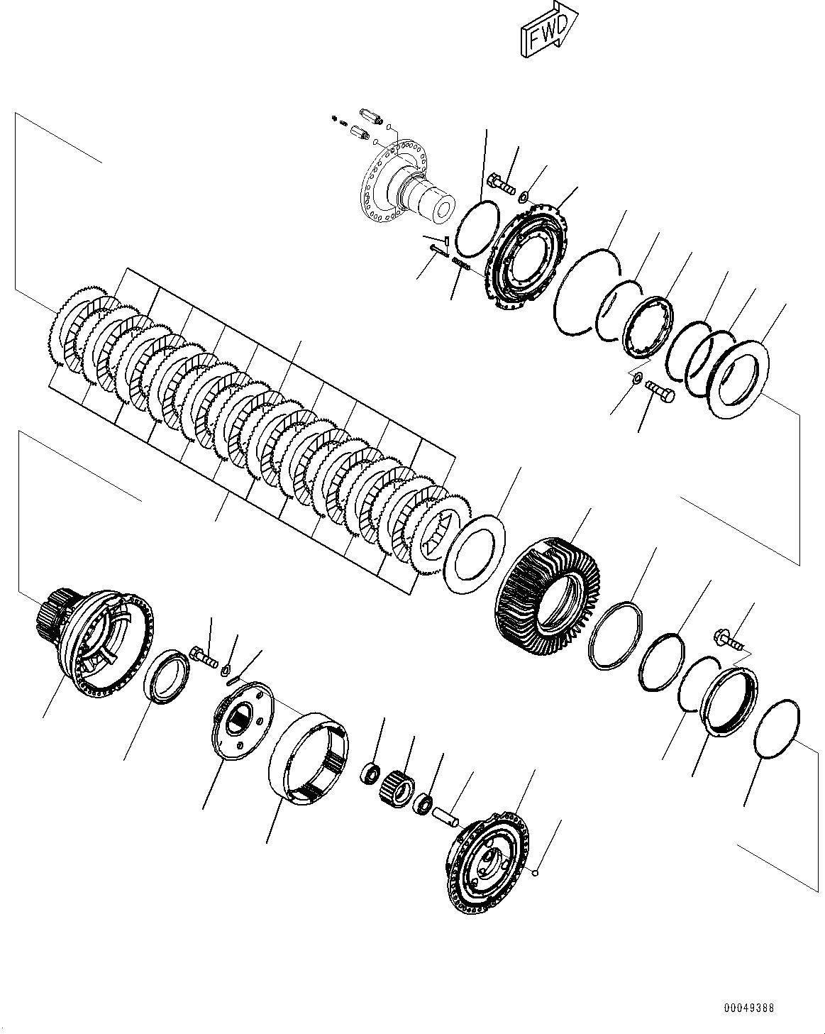 Схема запчастей Komatsu WA600-6 - ПЕРЕДНИЙ МОСТ, КОНЕЧНАЯ ПЕРЕДАЧА ЛЕВ. (/) (№8-) ПЕРЕДНИЙ МОСТ, С САМОБЛОКИР. ДИФФЕРЕНЦ.