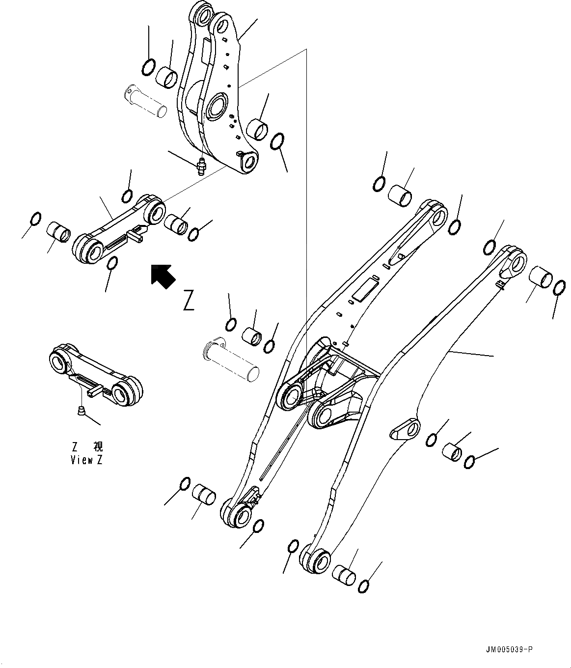 Схема запчастей Komatsu WA600-6 - РУКОЯТЬ И BELL CRANK, СТРЕЛА И BELL CRANK (№-) РУКОЯТЬ И BELL CRANK