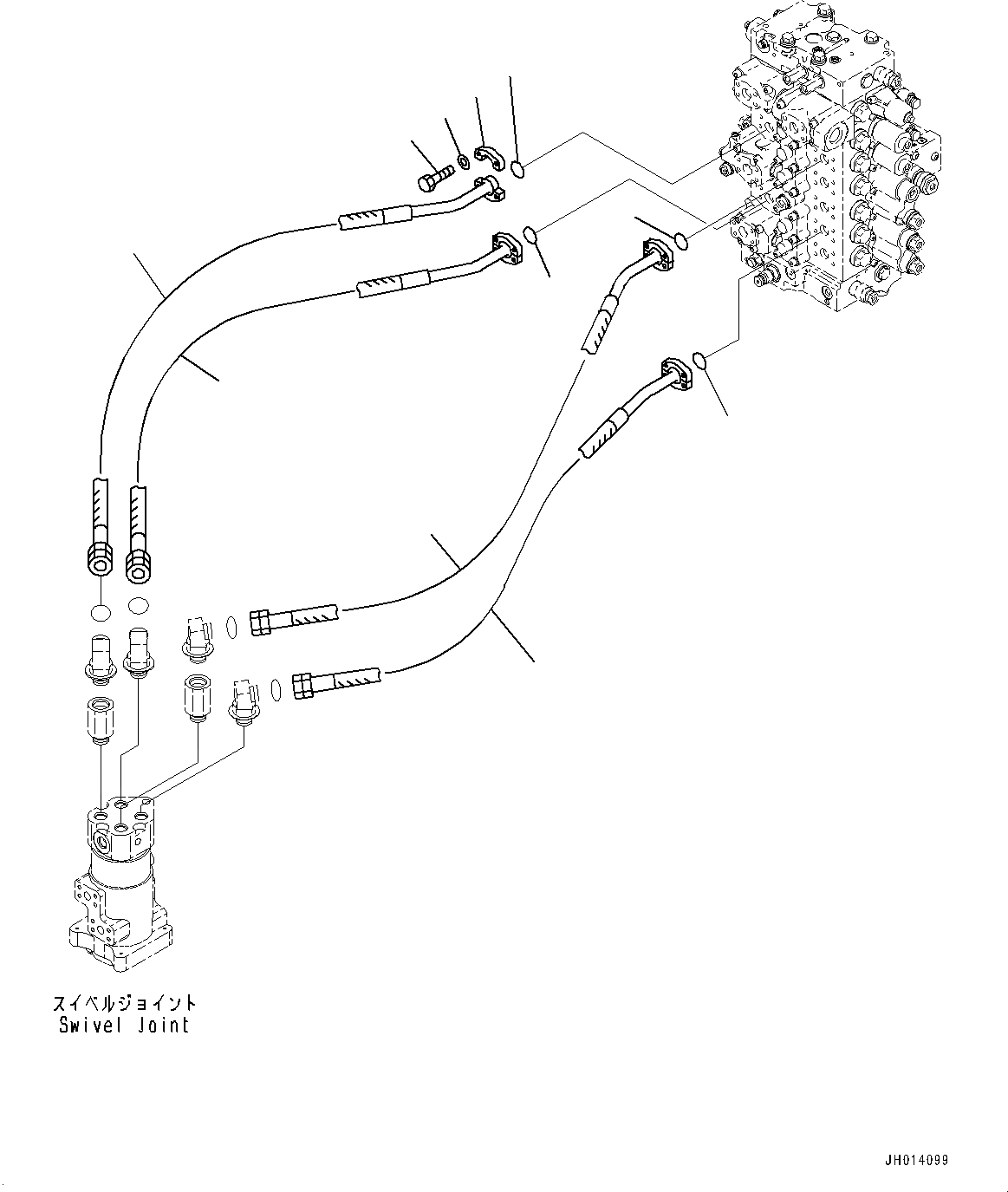 Схема запчастей Komatsu PC490LC-11 - ПОВОРОТН. ТРУБЫ (№8-) ПОВОРОТН. ТРУБЫ