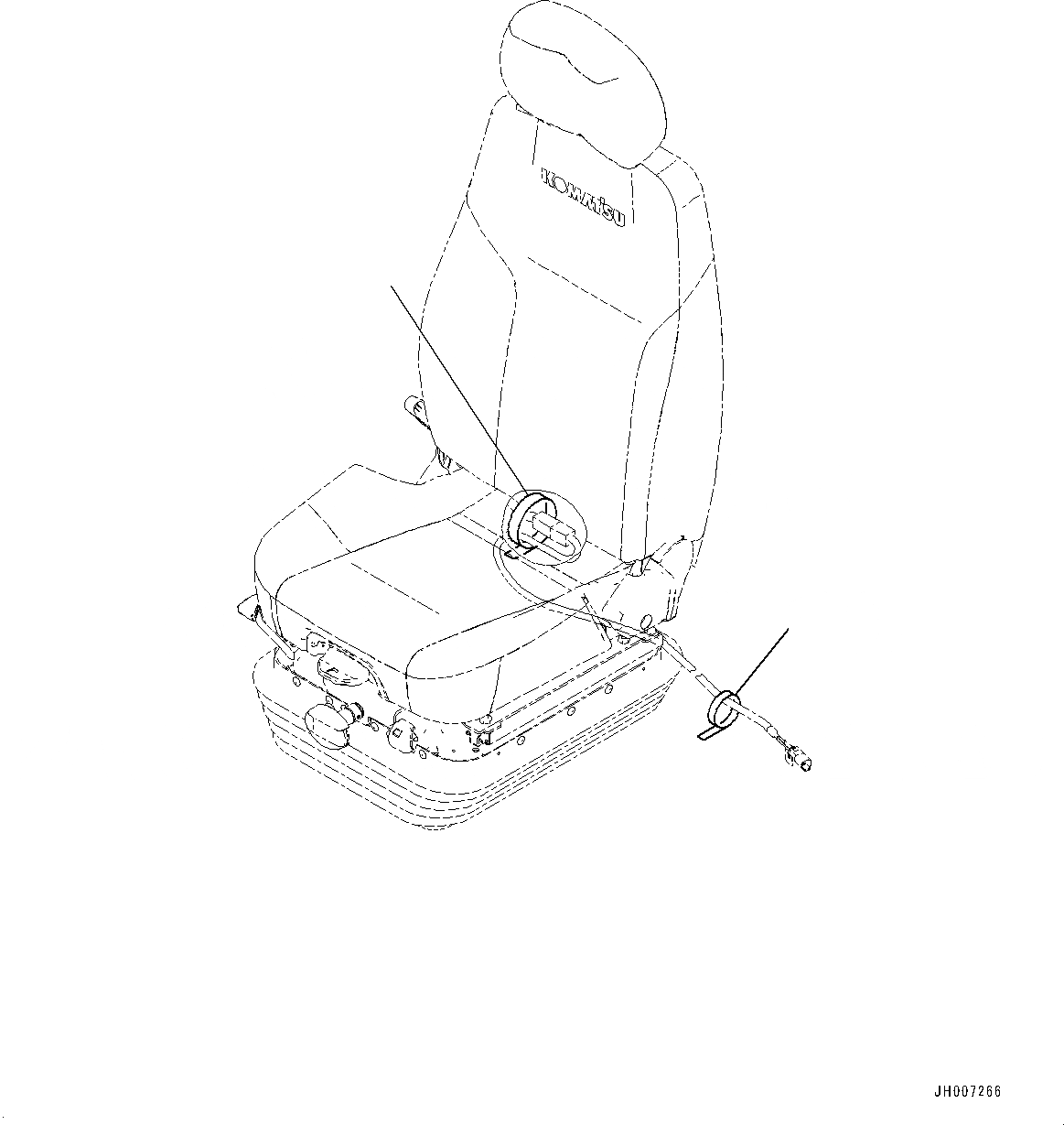 Схема запчастей Komatsu PC490LC-11 - СИДЕНЬЕ ОПЕРАТОРА, (/) (№8-) СИДЕНЬЕ ОПЕРАТОРА, ВОЗД. С ВОЗД. ПОДВЕСКОЙ, С ОТКИДН. СПИНКОЙ, ТКАНЬ, НАКЛОН., HI-BACK ТИП, С ОБОГРЕВ-ЛЕМ