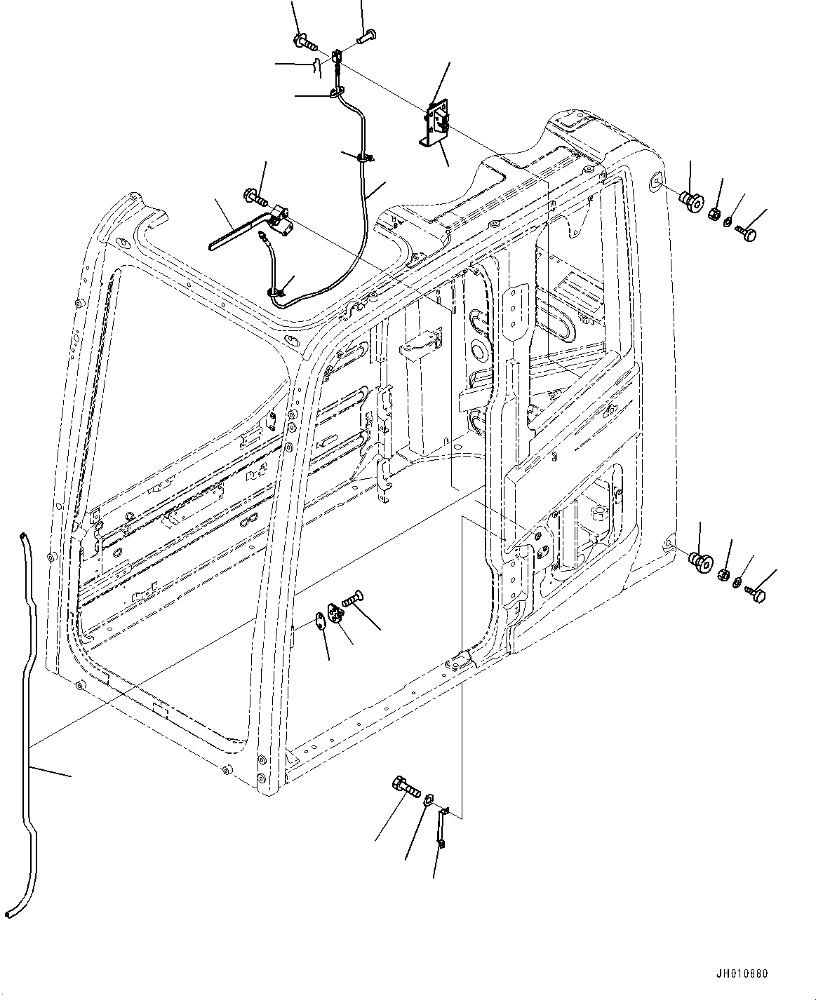 Схема запчастей Komatsu PC490LC-11 - КАБИНА, ФИКСАТОР ОТКРЫТИЯ И БЛОК ДВЕРИ (№8-) КАБИНА, ЗАЩИТА ОТ ВАНДАЛИЗМА