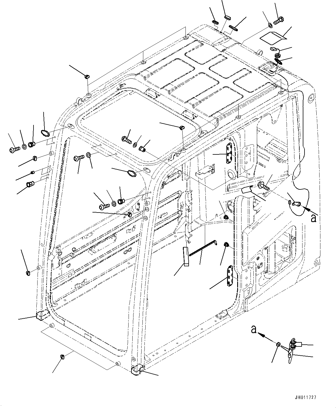 Схема запчастей Komatsu PC490LC-11 - КАБИНА, KOMTRAX АНТЕННА (№8-8) КАБИНА, ЗАЩИТА ОТ ВАНДАЛИЗМА