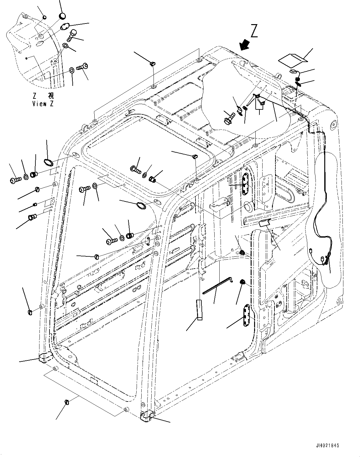 Схема запчастей Komatsu PC490LC-11 - КАБИНА, KOMTRAX АНТЕННА (№8-) КАБИНА, ЗАЩИТА ОТ ВАНДАЛИЗМА, -ДОПОЛН. АКТУАТОР ТРУБЫ, АККУМУЛЯТОР