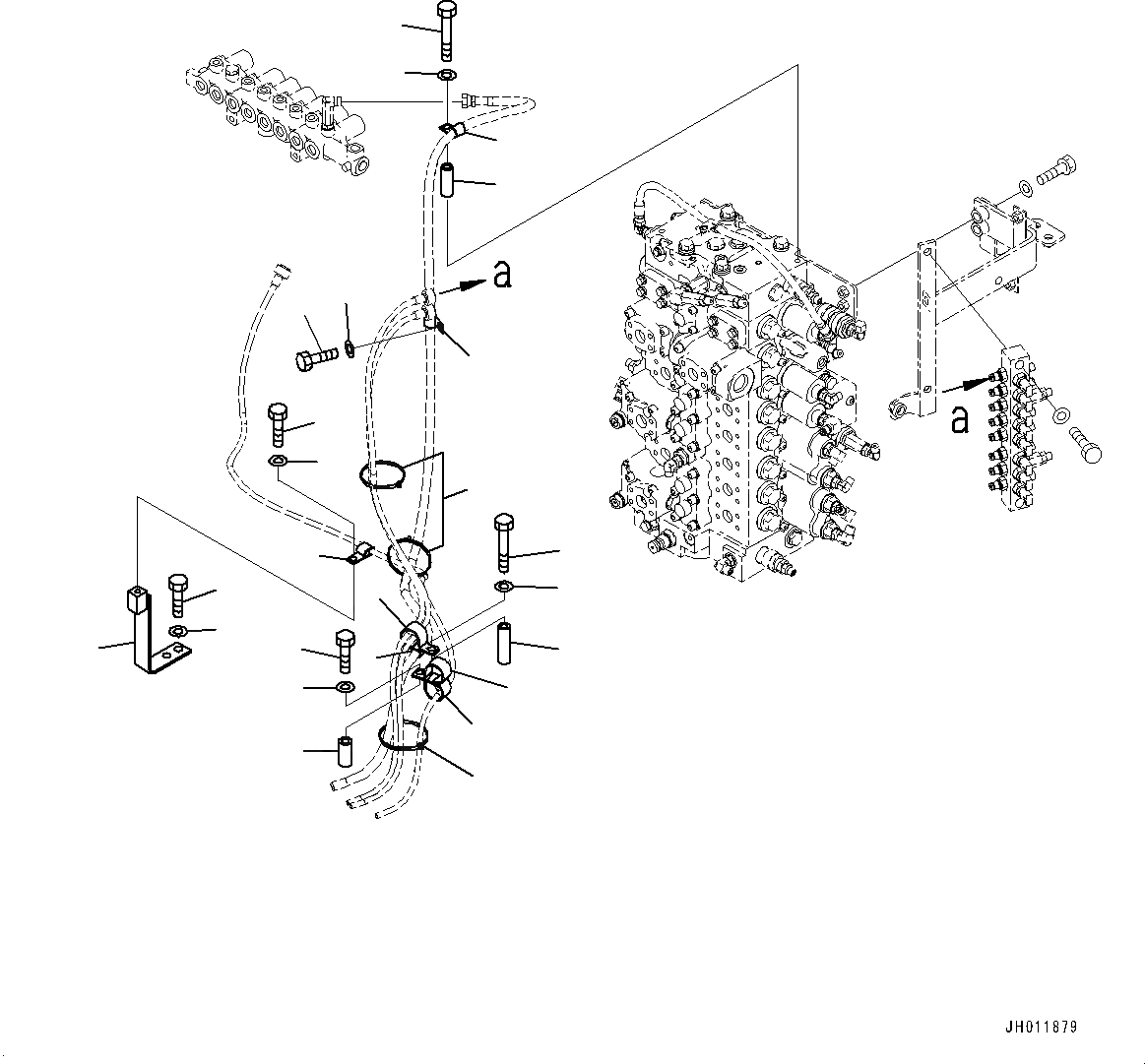 Схема запчастей Komatsu PC490LC-11 - ПРОПОРЦИОНАЛЬН. PRESSURE УПРАВЛ-Е (PPC) ТРУБЫ КРЕПЛЕНИЕ (№8-) ПРОПОРЦИОНАЛЬН. PRESSURE УПРАВЛ-Е (PPC) ТРУБЫ КРЕПЛЕНИЕ