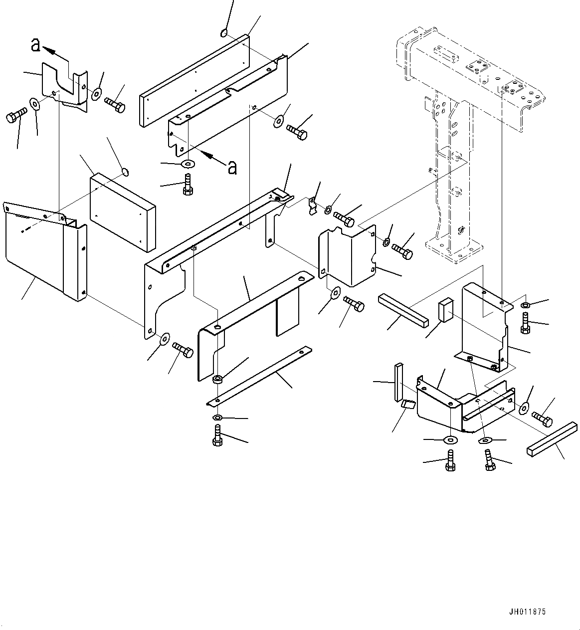 Схема запчастей Komatsu PC490LC-11 - КАБИНА КРЫШКА(№8-) КАБИНА COVER