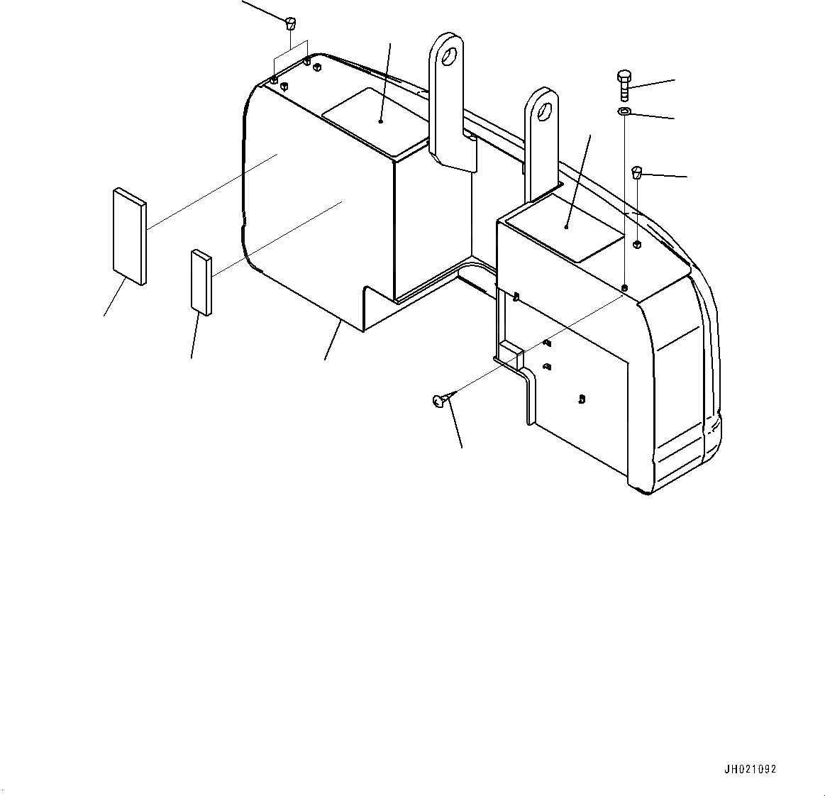 Схема запчастей Komatsu PC490LC-11 - НИЖН. КРЫШКА, ЛЕВ. (№8-) НИЖН. КРЫШКА