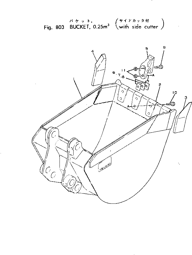 Схема запчастей Komatsu 10-HT-1 - КОВШ¤ .M¤ MM ШИР. (С БОКОРЕЗЫ) ОПЦИОННЫЕ КОМПОНЕНТЫ