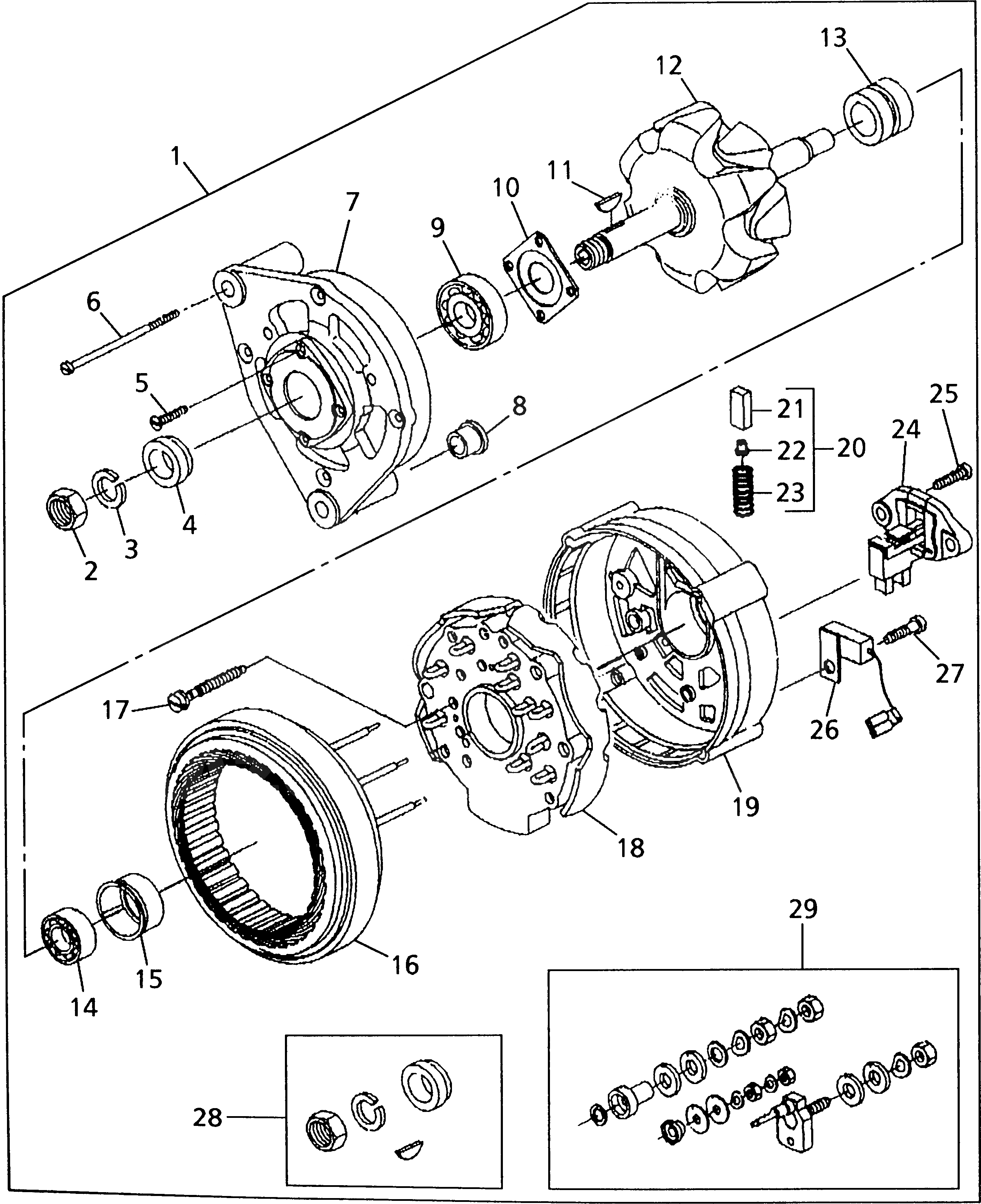 Схема запчастей Komatsu 1004-4-F - ГЕНЕРАТОР И ГЕНЕРАТОР (/) ДВИГАТЕЛЬ