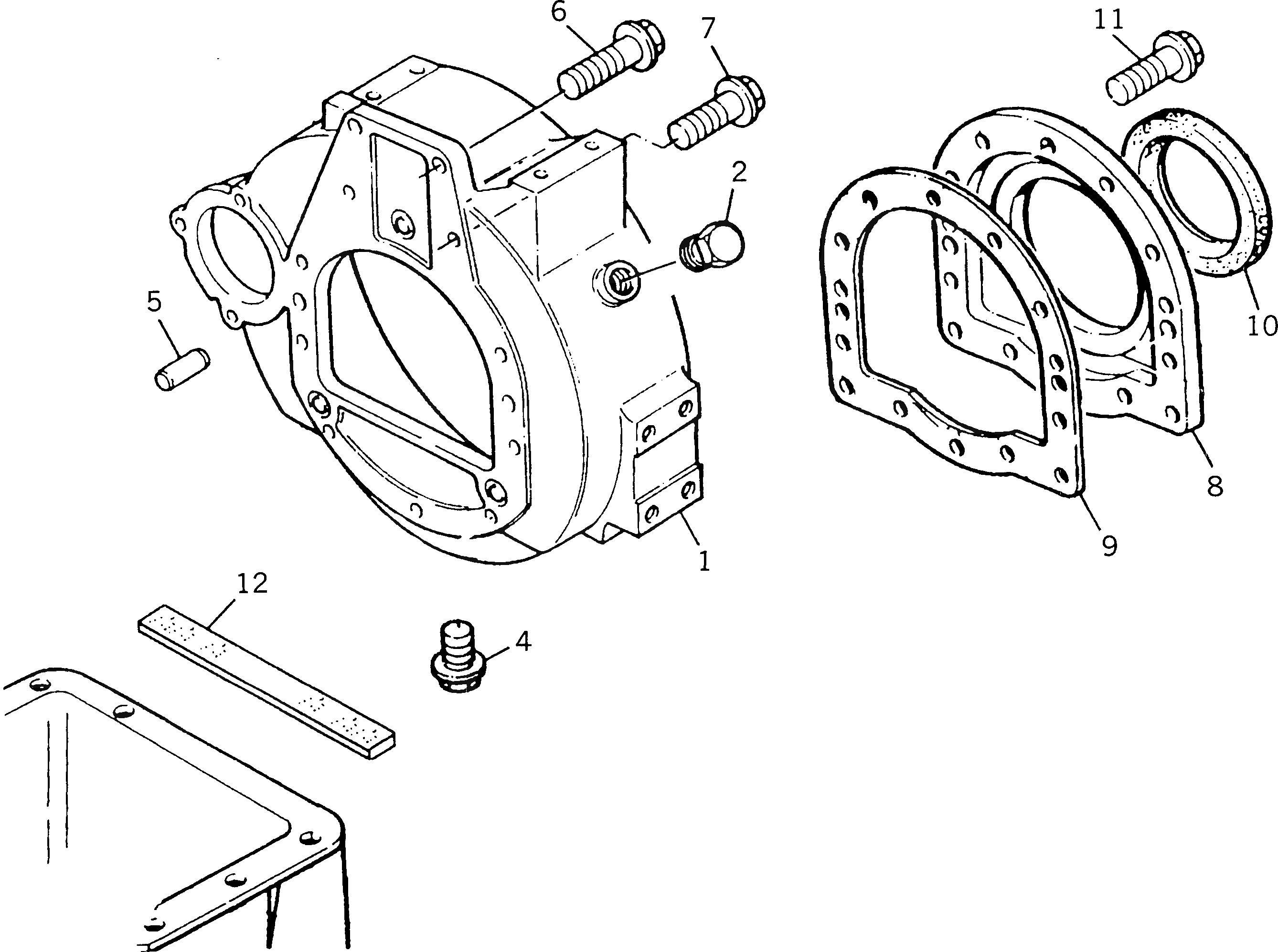 Схема запчастей Komatsu 1004-4TLR - КАРТЕР МАХОВИКА БЛОК ЦИЛИНДРОВ