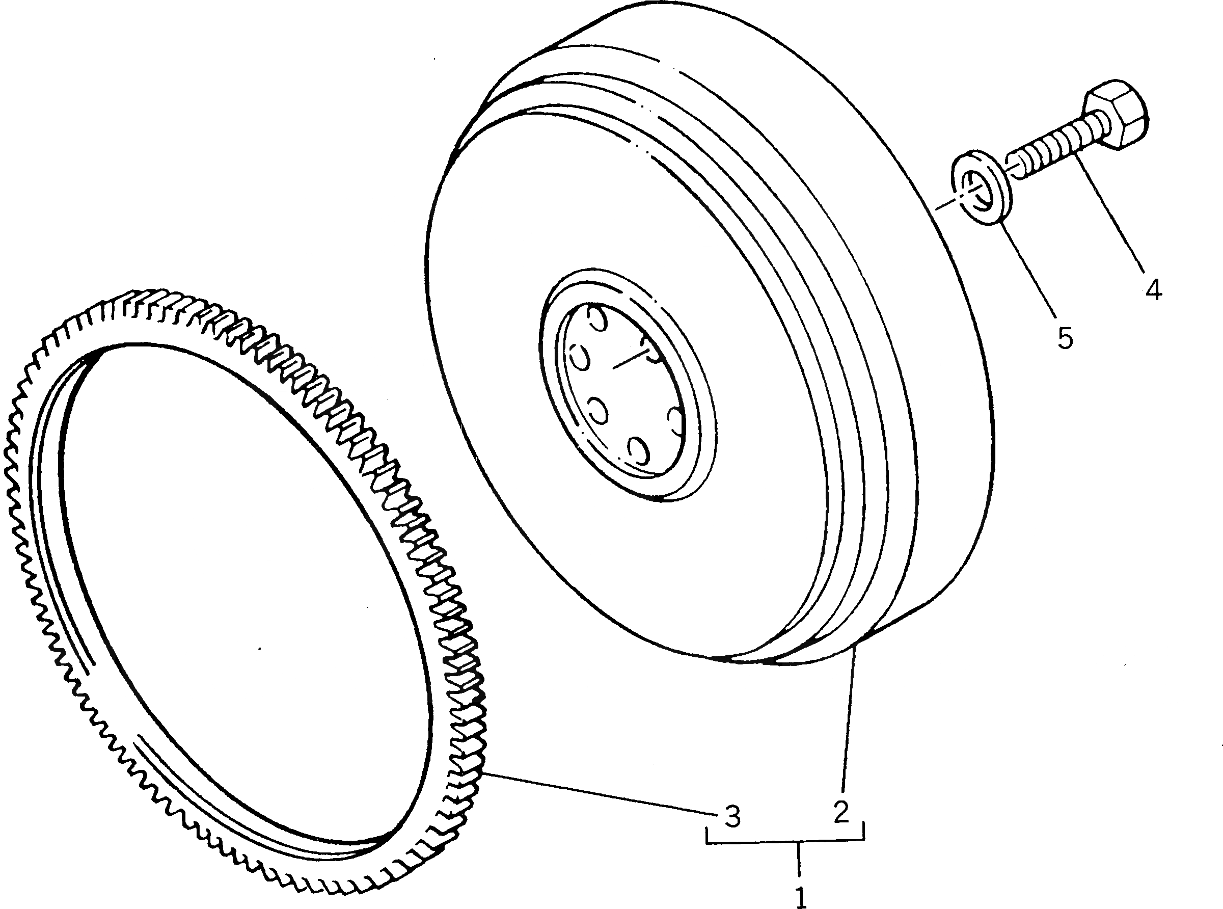 Схема запчастей Komatsu 1004-4TLR - МАХОВИК И STARTER RING БЛОК ЦИЛИНДРОВ