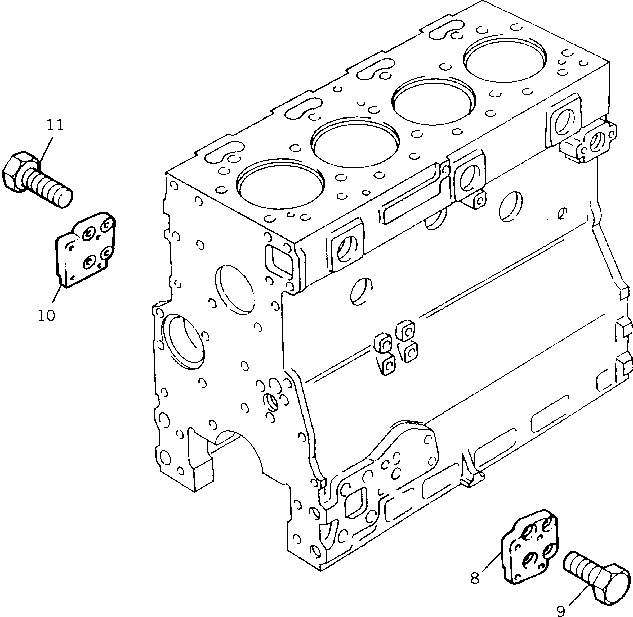 Схема запчастей Komatsu 1004-4TLR - КРЕПЛЕНИЕS БЛОК ЦИЛИНДРОВ