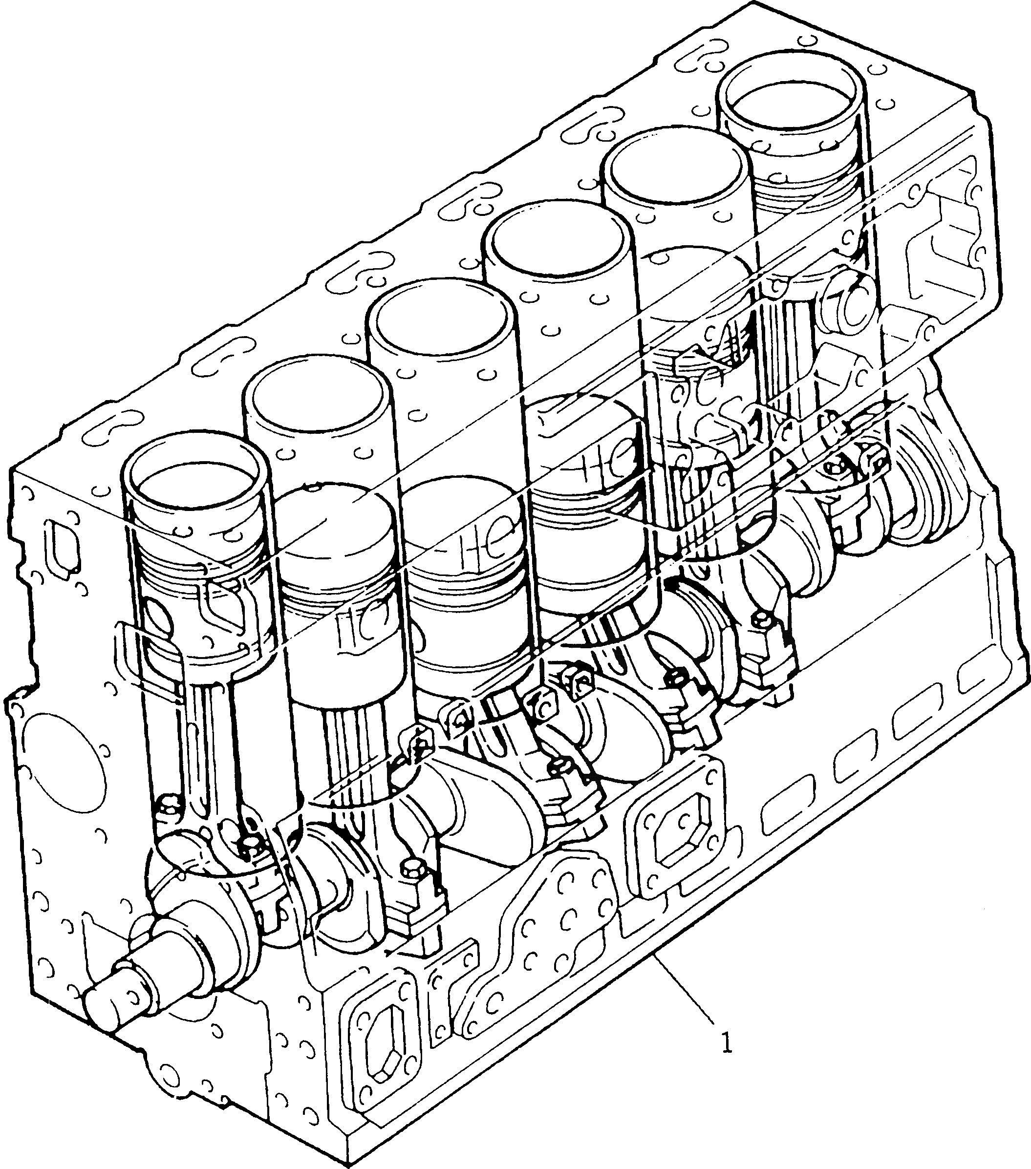 Схема запчастей Komatsu 1006-6TLR - КОРОТК. ДВИГАТЕЛЬ(№U9W-) БЛОК ЦИЛИНДРОВ