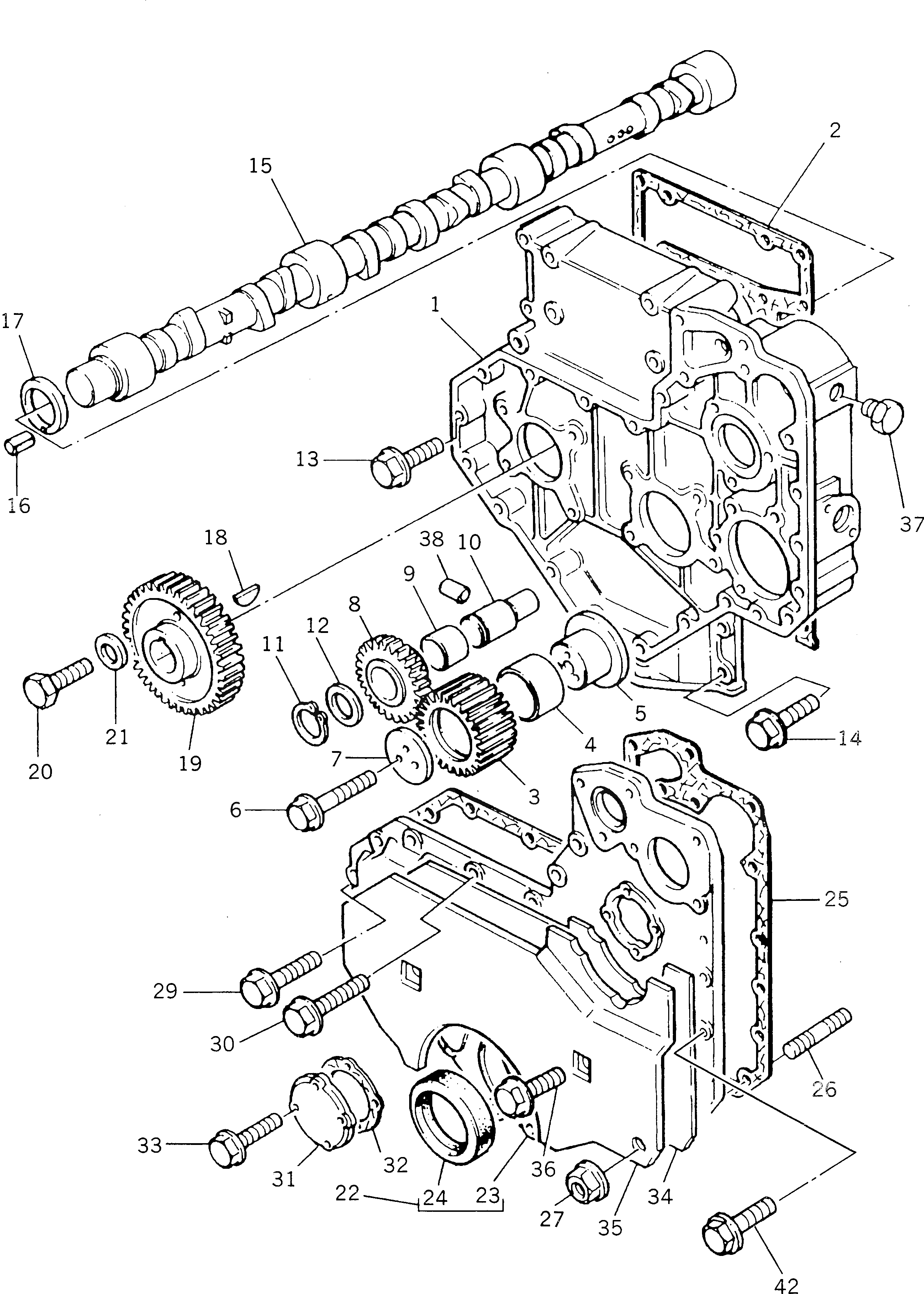 Схема запчастей Komatsu 1006-6TLR - TIMING ПРИВОД И РАСПРЕДВАЛ БЛОК ЦИЛИНДРОВ