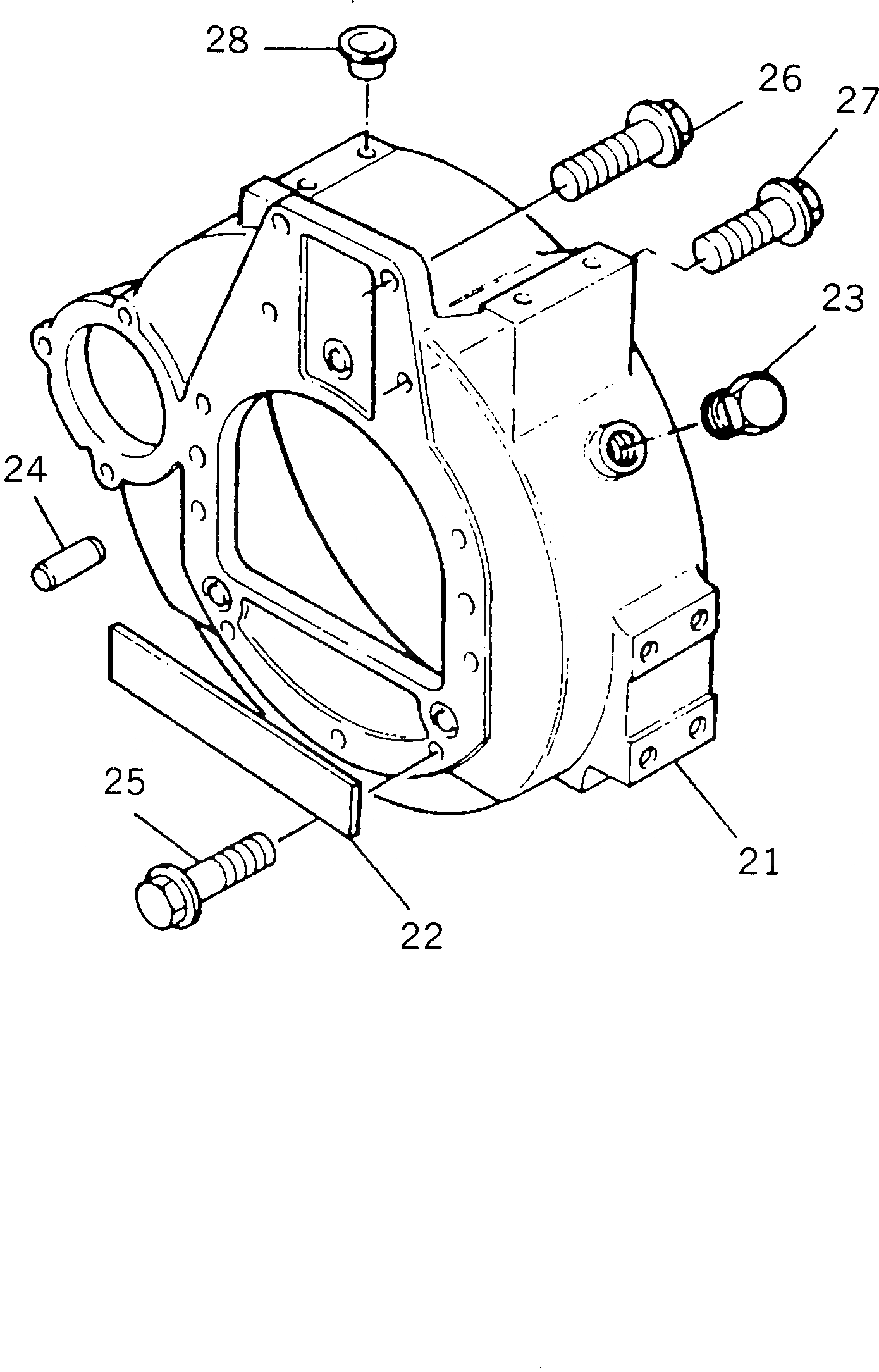 Схема запчастей Komatsu 1006-6TLR - КАРТЕР МАХОВИКА(№U87W-.) БЛОК ЦИЛИНДРОВ