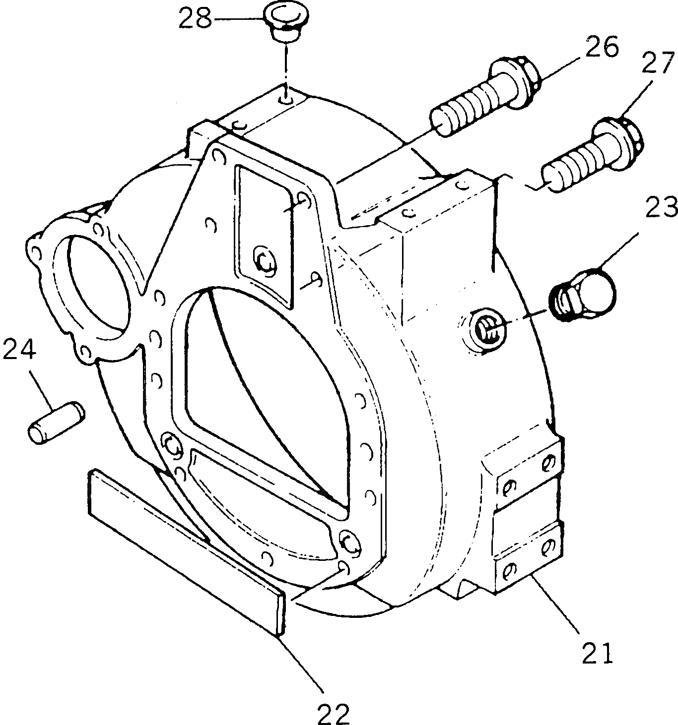 Схема запчастей Komatsu 1006-6TLR - КАРТЕР МАХОВИКА(№.-) БЛОК ЦИЛИНДРОВ