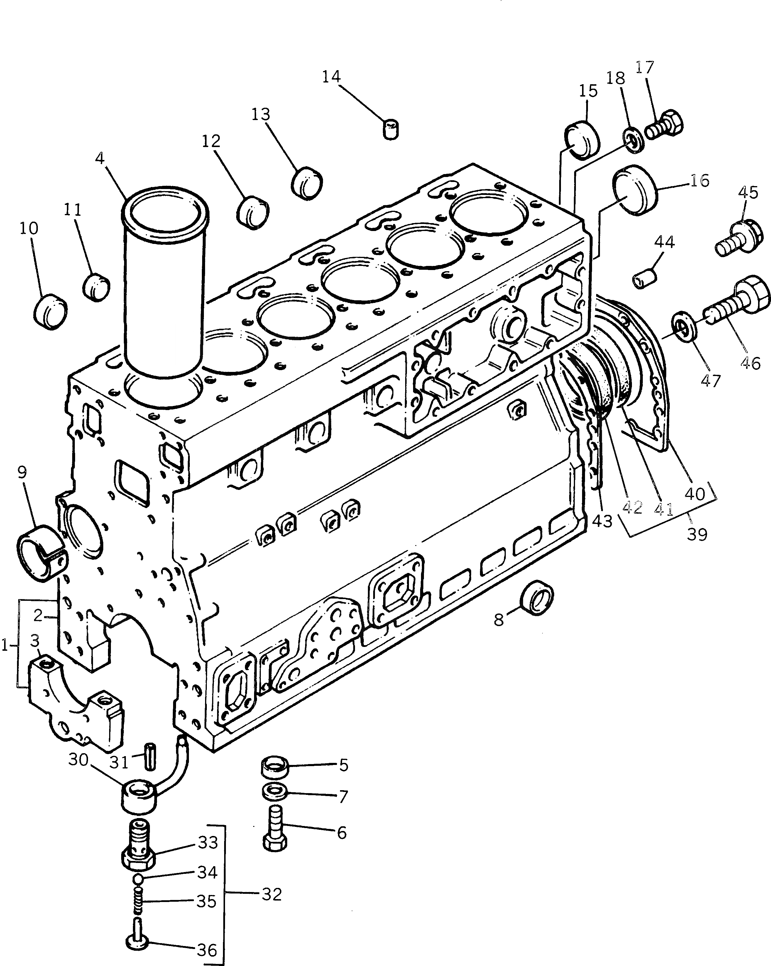 Схема запчастей Komatsu 1006-6TLR2 - БЛОК ЦИЛИНДРОВ БЛОК ЦИЛИНДРОВ