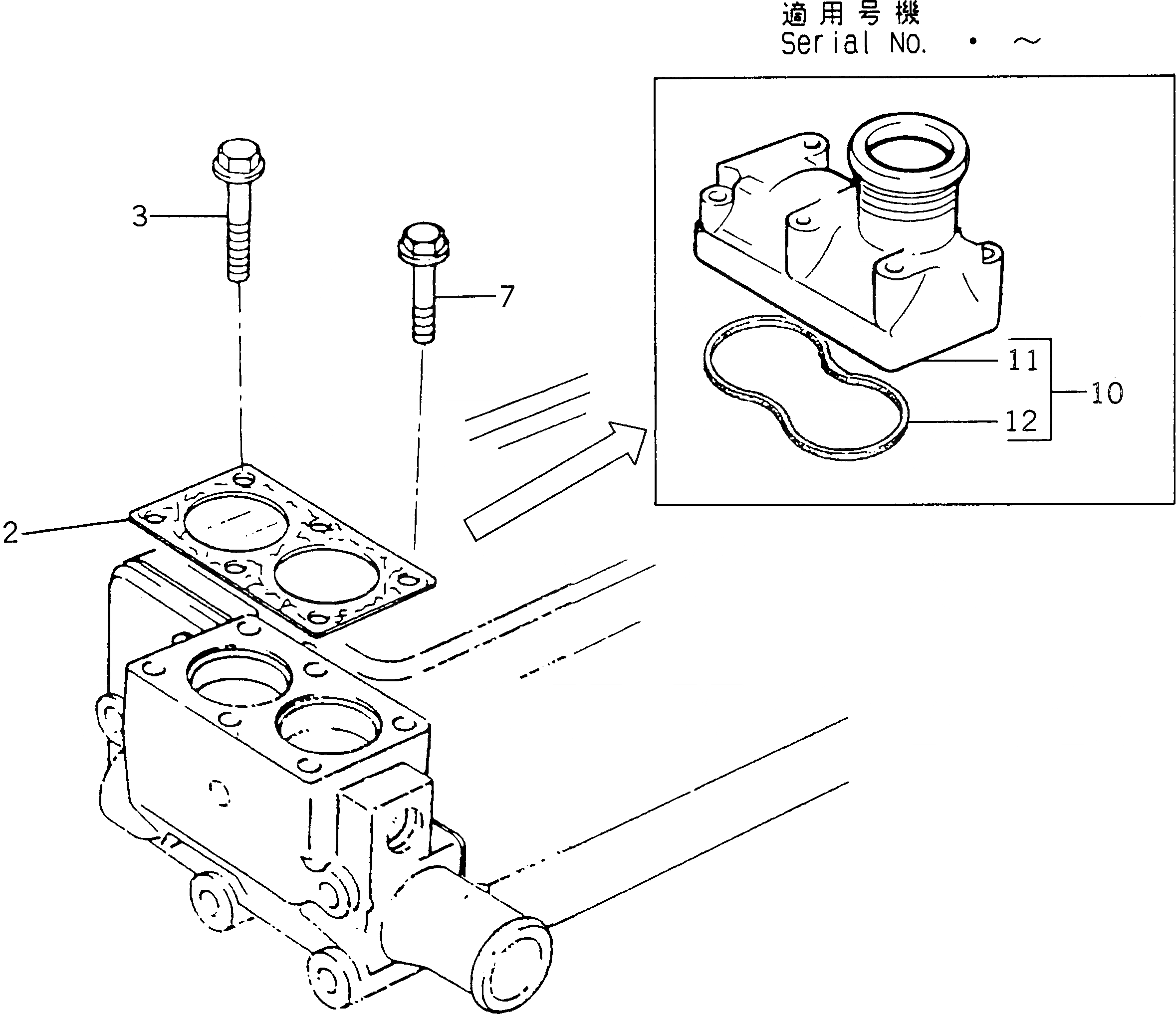 Схема запчастей Komatsu 1006-6TLR2-PC - ВОДН. ВЫПУСКН. И ВХОДН. ГОЛОВКА ЦИЛИНДРОВ