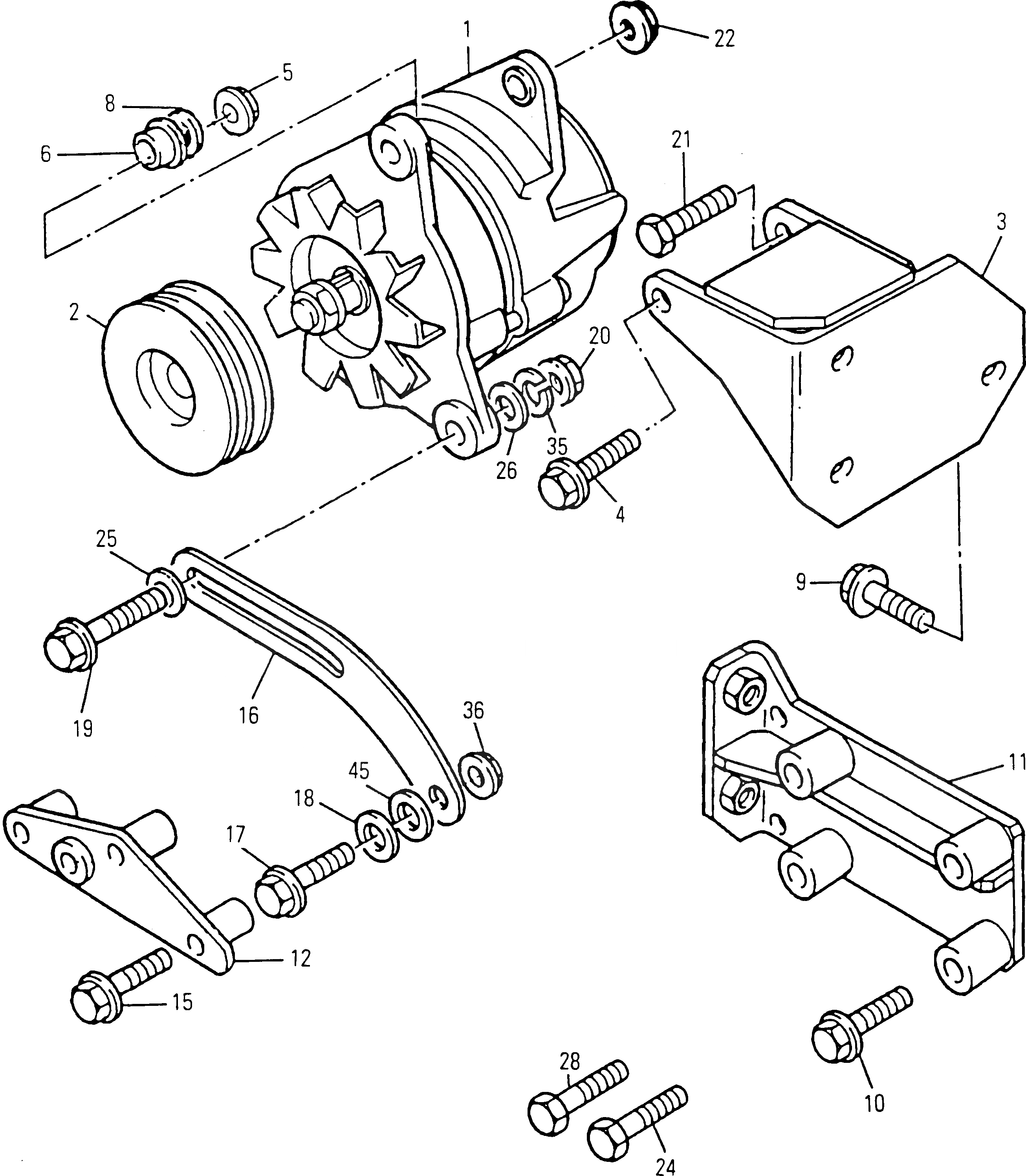 Схема запчастей Komatsu 1006-6TW-F - ГЕНЕРАТОР И ГЕНЕРАТОР ДВИГАТЕЛЬ