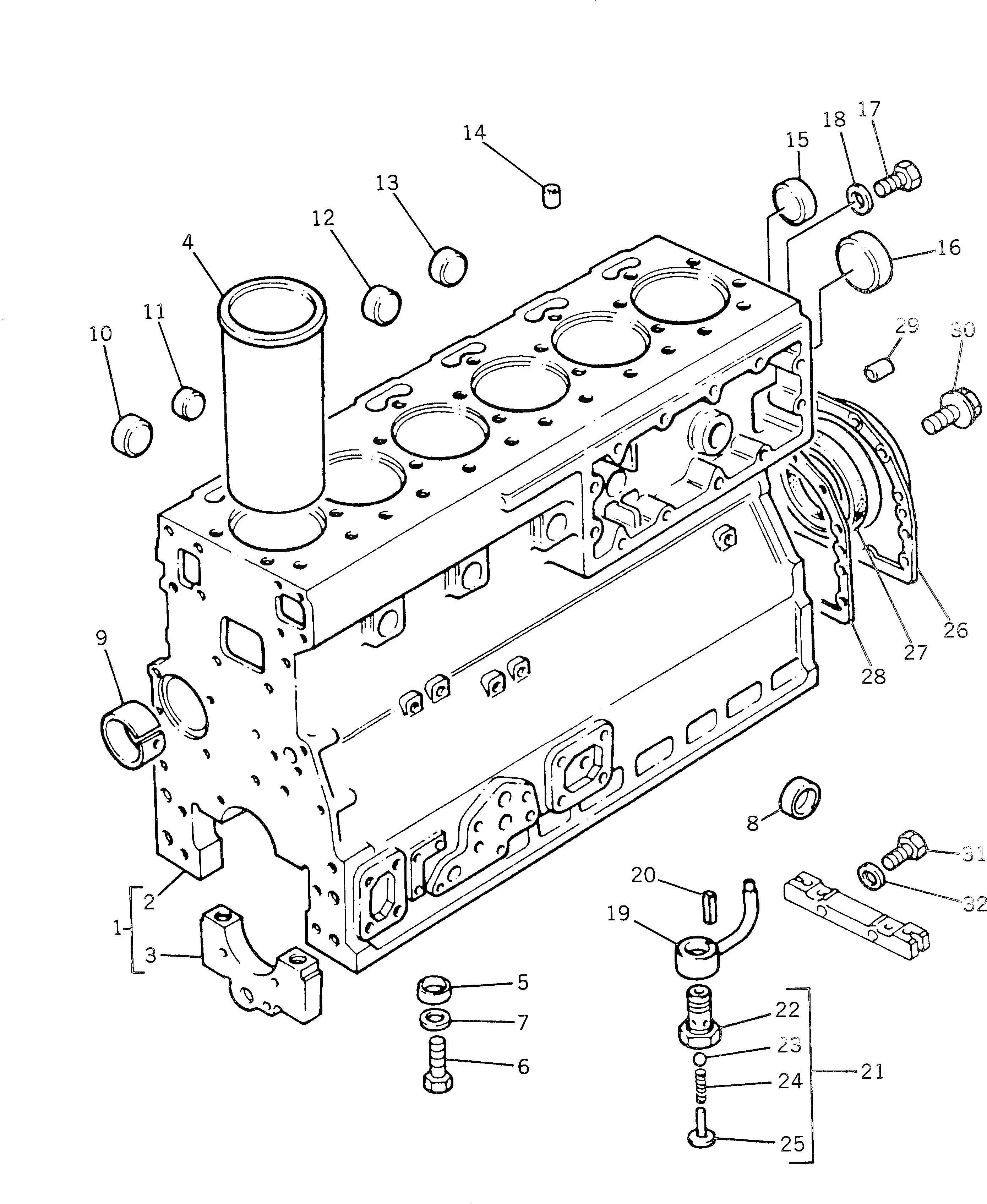 Схема запчастей Komatsu 1006-6T-B - БЛОК ЦИЛИНДРОВ(№UU-) БЛОК ЦИЛИНДРОВ