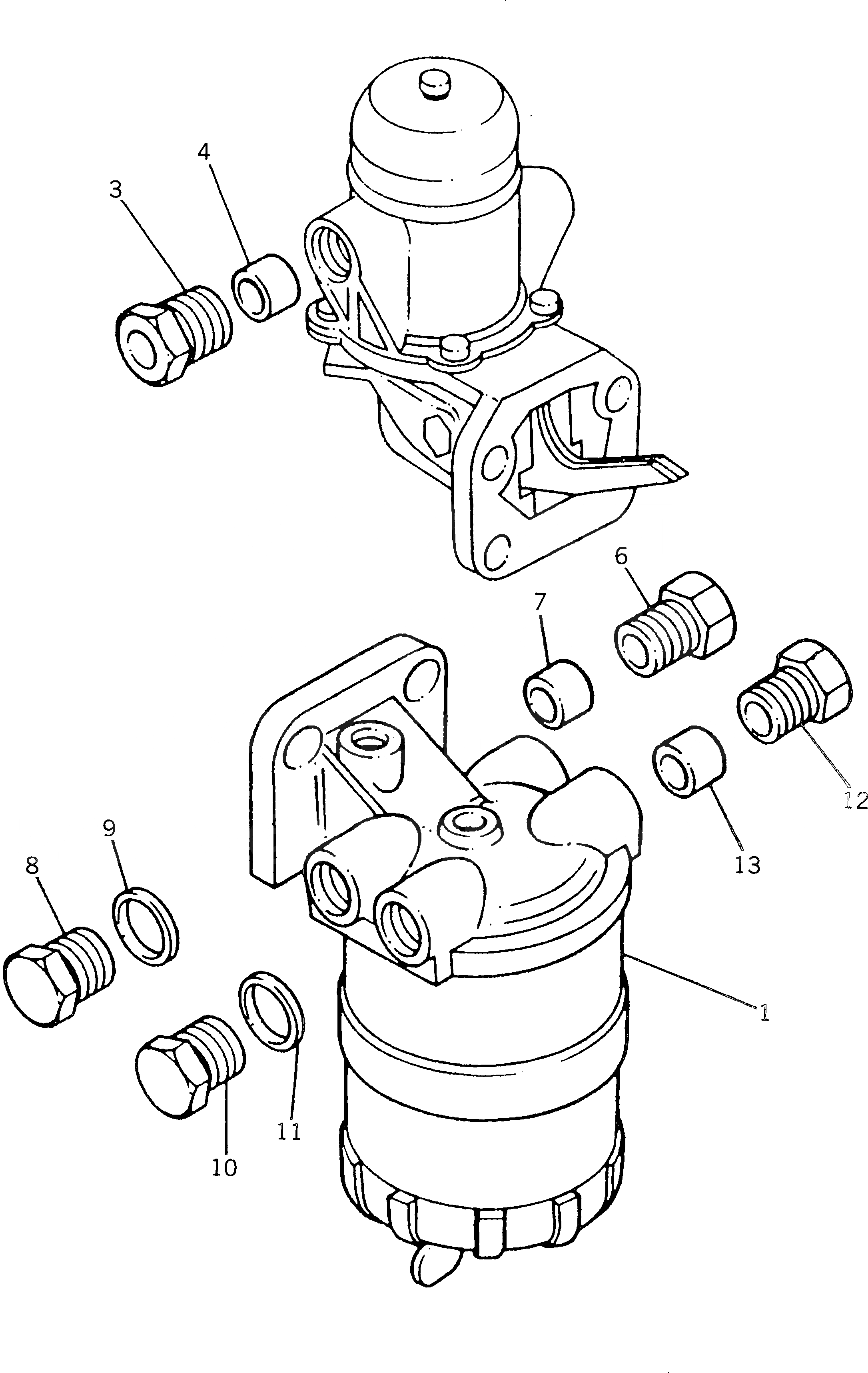 Схема запчастей Komatsu 1006-6T-B - ТОПЛИВН. ПРЕФИЛЬТР(№UU-) ТОПЛИВН. СИСТЕМА