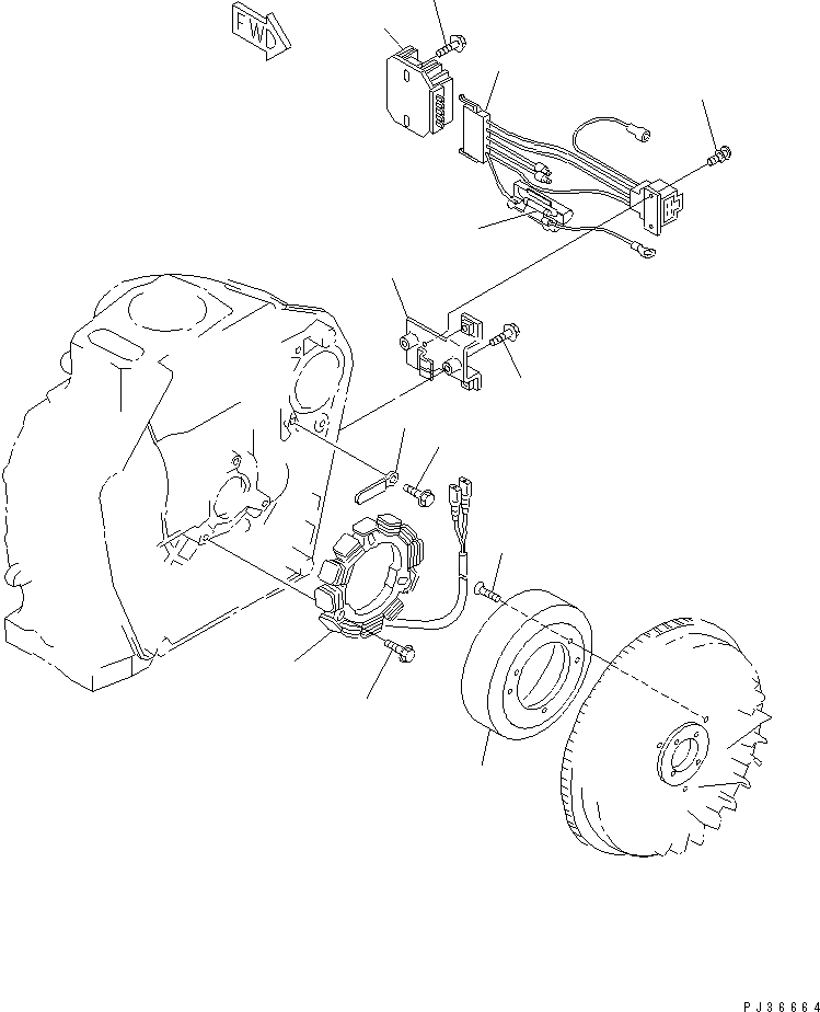 Схема запчастей Komatsu 1D75-1A - DYNAMO И КРЕПЛЕНИЕ(№-) ЭЛЕКТРИКА