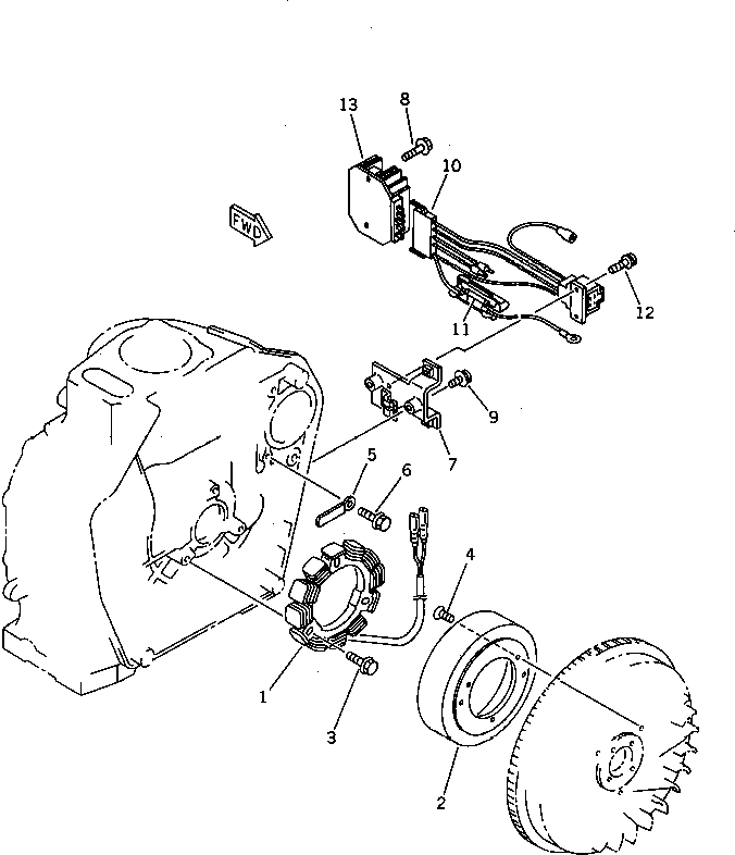 Схема запчастей Komatsu 1D75-1A - DYNAMO И КРЕПЛЕНИЕ(№-) ЭЛЕКТРИКА