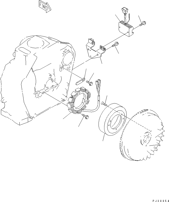 Схема запчастей Komatsu 1D84-1B - DYNAMO И КРЕПЛЕНИЕ(№-) ЭЛЕКТРИКА