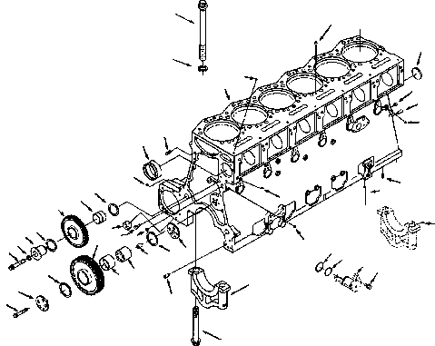 Схема запчастей Komatsu 210M QSK19 Engine - БЛОК ЦИЛИНДРОВ БЛОК ЦИЛИНДРОВ