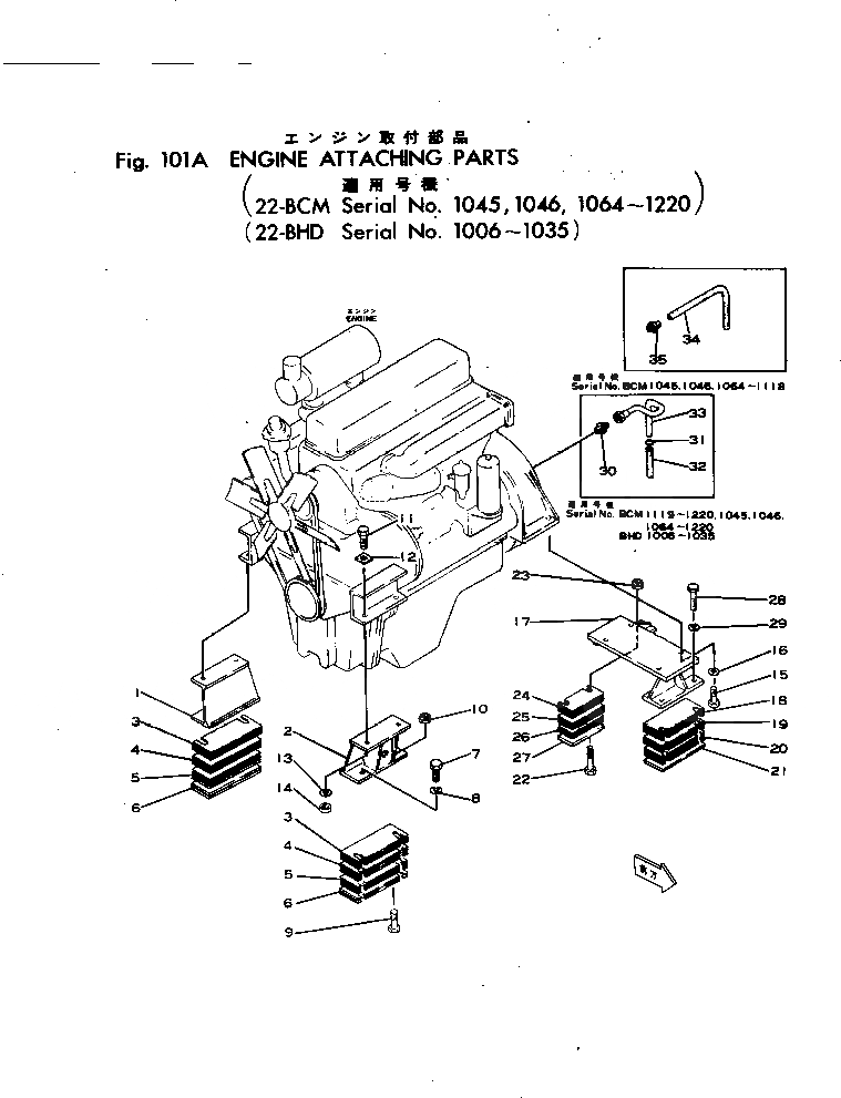 Схема запчастей Komatsu 22-BCM-1 - ДВИГАТЕЛЬ ATTACHING ЧАСТИ(№-) КОМПОНЕНТЫ ДВИГАТЕЛЯ И POWER TRANSMITTING СИСТЕМА