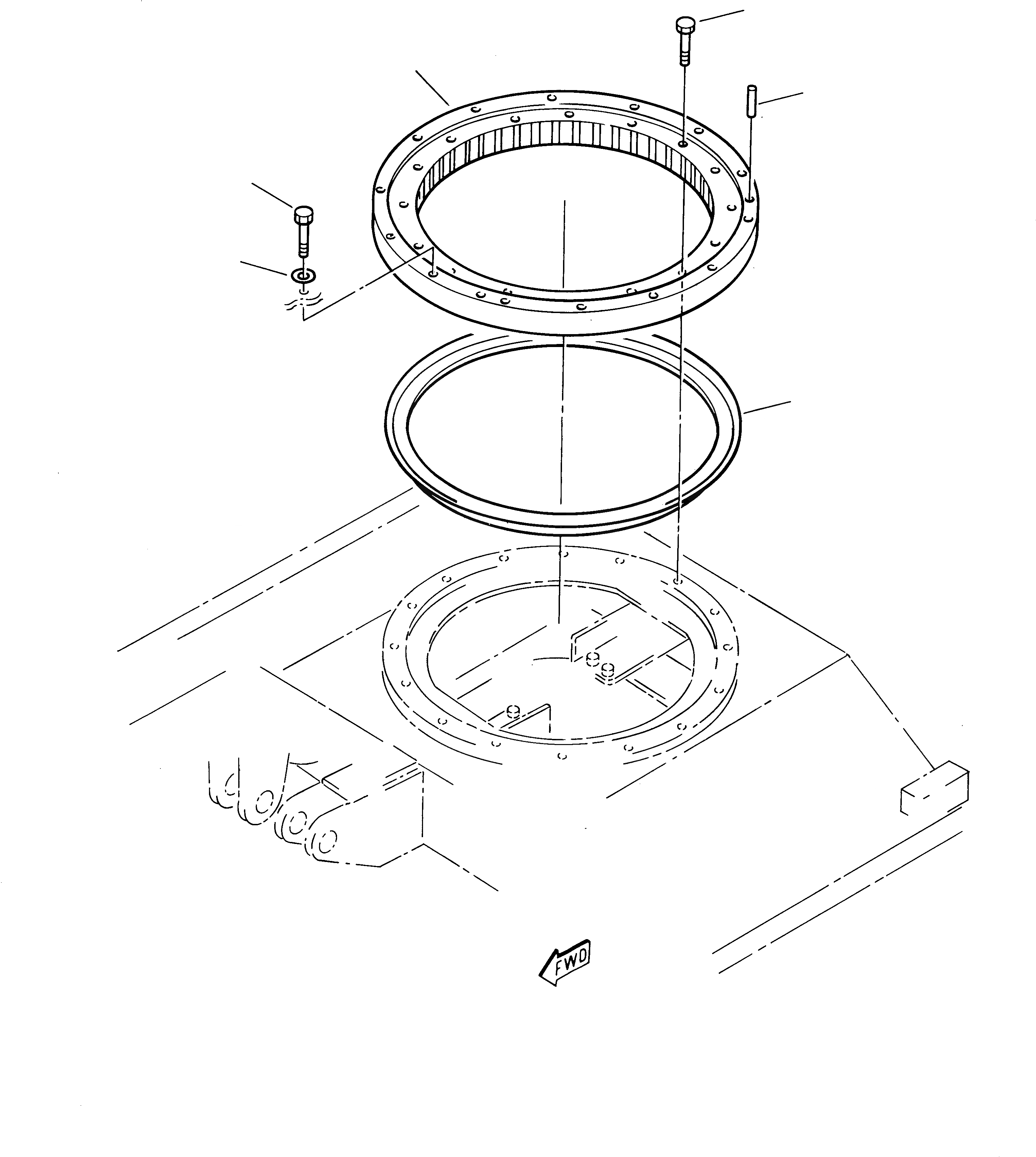 Схема запчастей Komatsu 222 - CIRCLE, ПОВОРОТН. ПОВОРОТН. КРУГ И КОНЕЧНАЯ ПЕРЕДАЧА