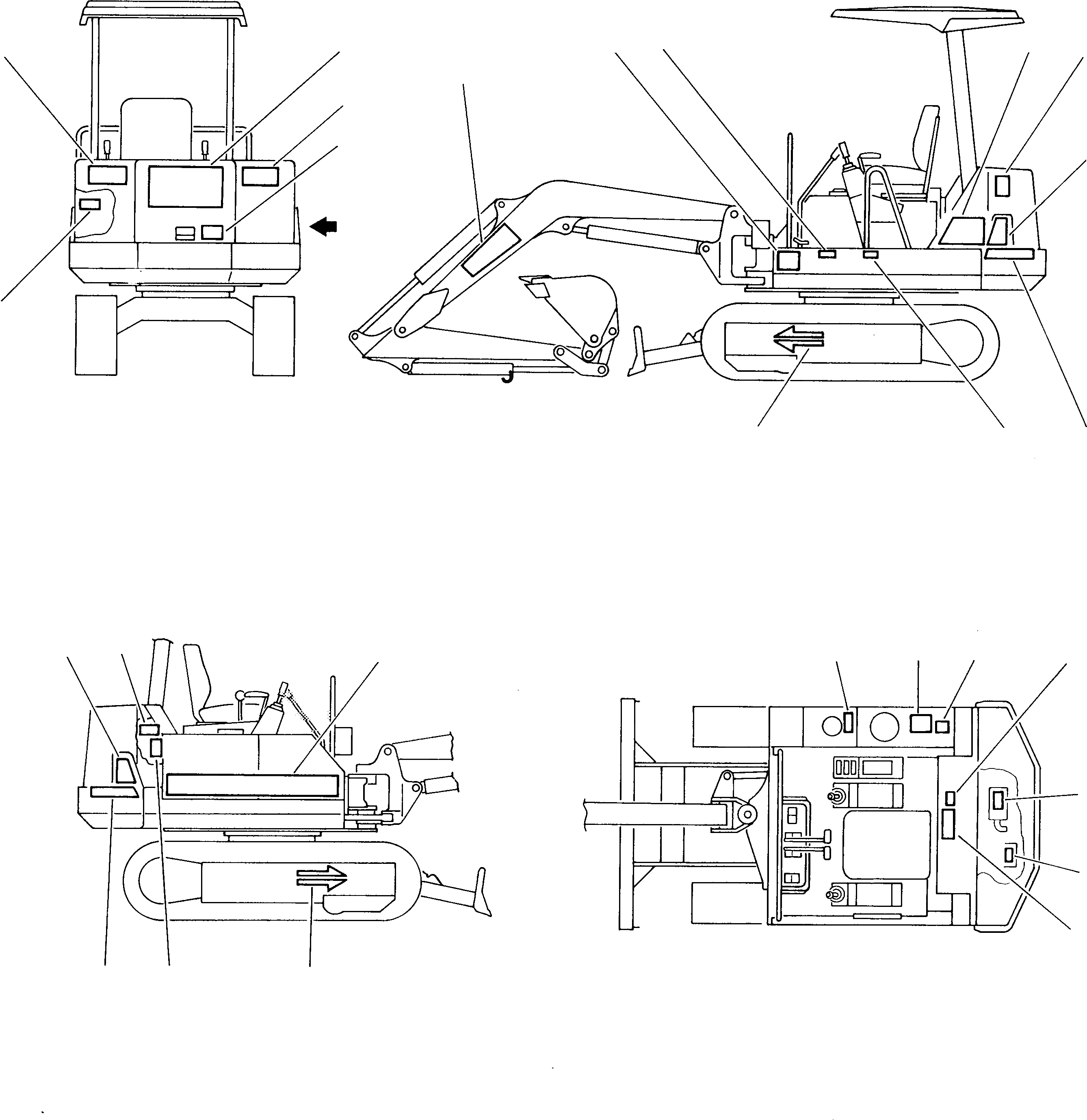 Схема запчастей Komatsu 222 - МАРКИРОВКА (ДЛЯ НАВЕСА): 1 ЧАСТЬ (ГЕРМАН.) МАРКИРОВКА