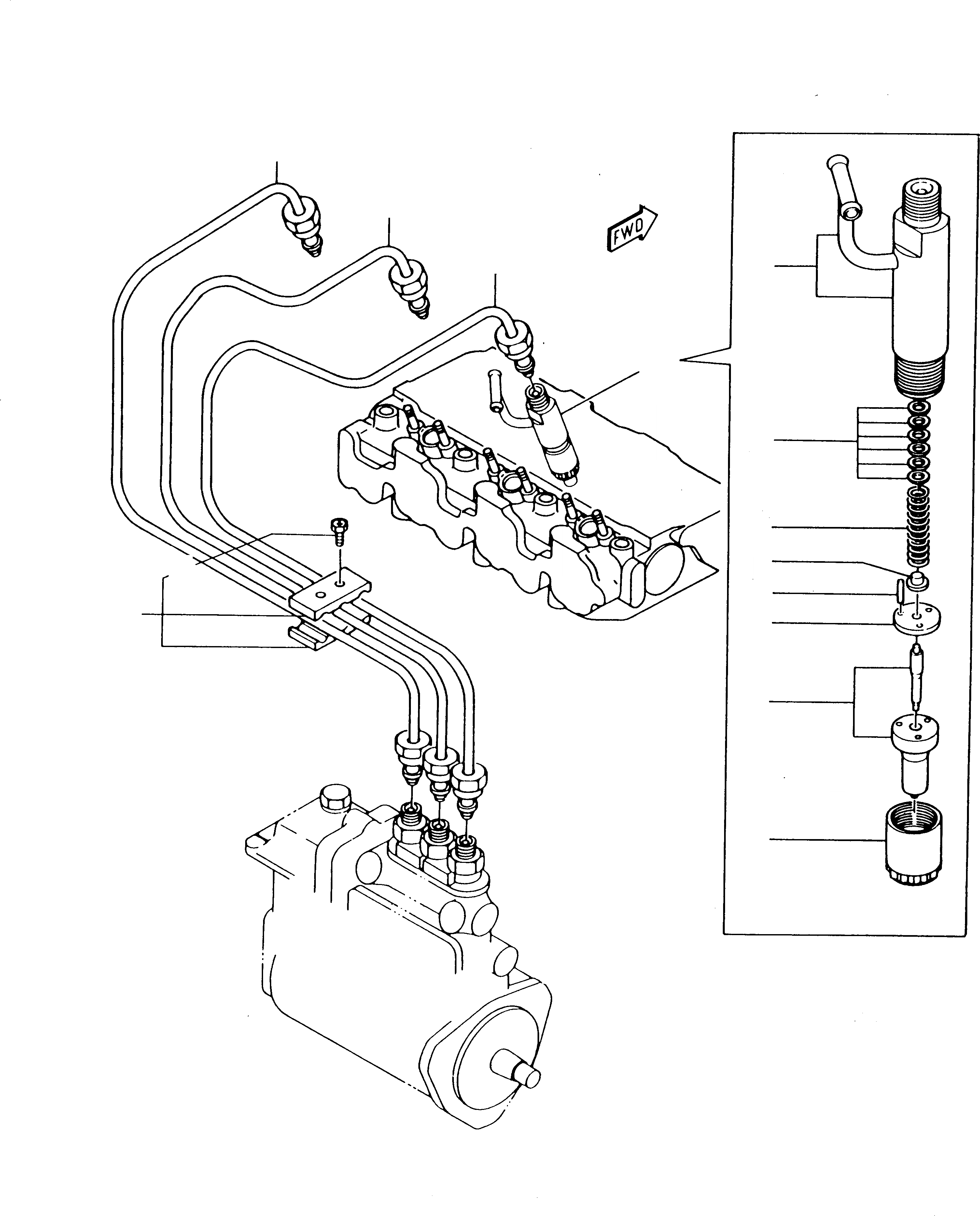Схема запчастей Komatsu 235 - ТОПЛИВН. ЛИНИЯ ВПРЫСКА ДВИГАТЕЛЬ