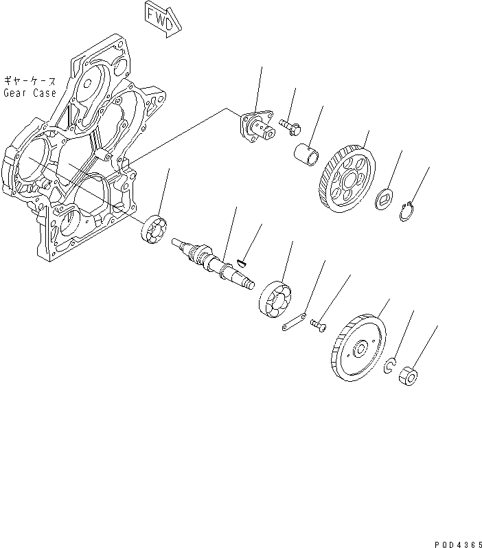 Схема запчастей Komatsu 2D68E-N3CB-MX - ПРИВОД ДВИГАТЕЛЬ