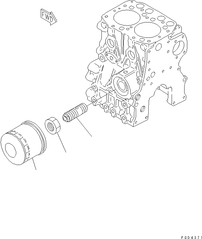 Схема запчастей Komatsu 2D68E-N3CB-MX - МАСЛ. ФИЛЬТР ДВИГАТЕЛЬ