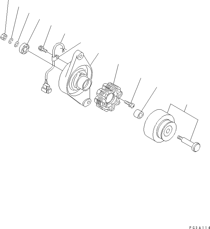 Схема запчастей Komatsu 2D68E-N3CB-MX - ГЕНЕРАТОР (A) (ВНУТР. ЧАСТИ)(№N7-) ДВИГАТЕЛЬ