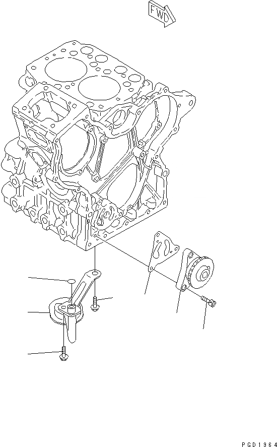 Схема запчастей Komatsu 2D68E-3B - МАСЛ. НАСОС(№-) ДВИГАТЕЛЬ