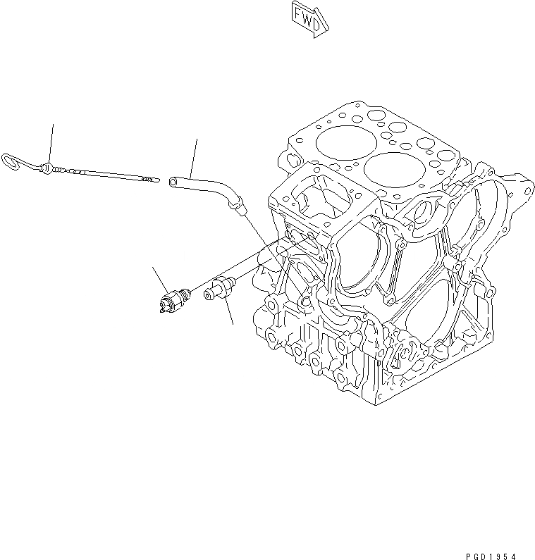 Схема запчастей Komatsu 2D68E-3C - БЛОК ЦИЛИНДРОВ АКСЕССУАРЫ(№-) ДВИГАТЕЛЬ